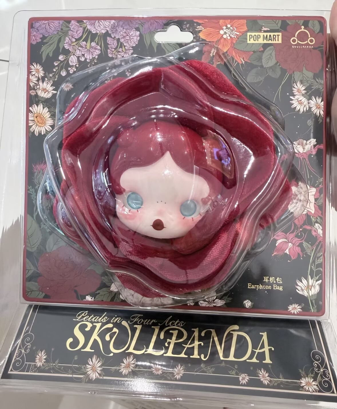 Authentic SKULLPANDA Petals in Four Acts Series Headphone Bag Gift Toy Pendant