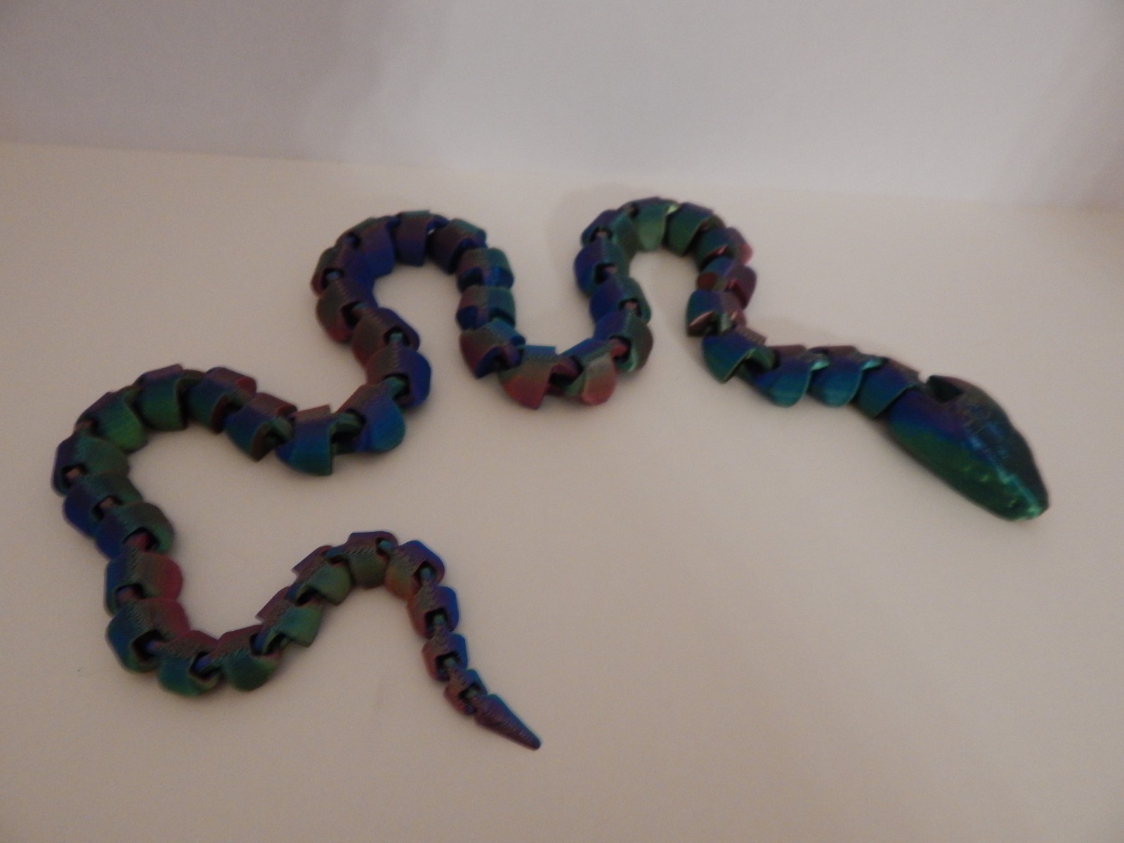 3d printed Snake Flexy 31 in LONG Metalic Blue/Purple