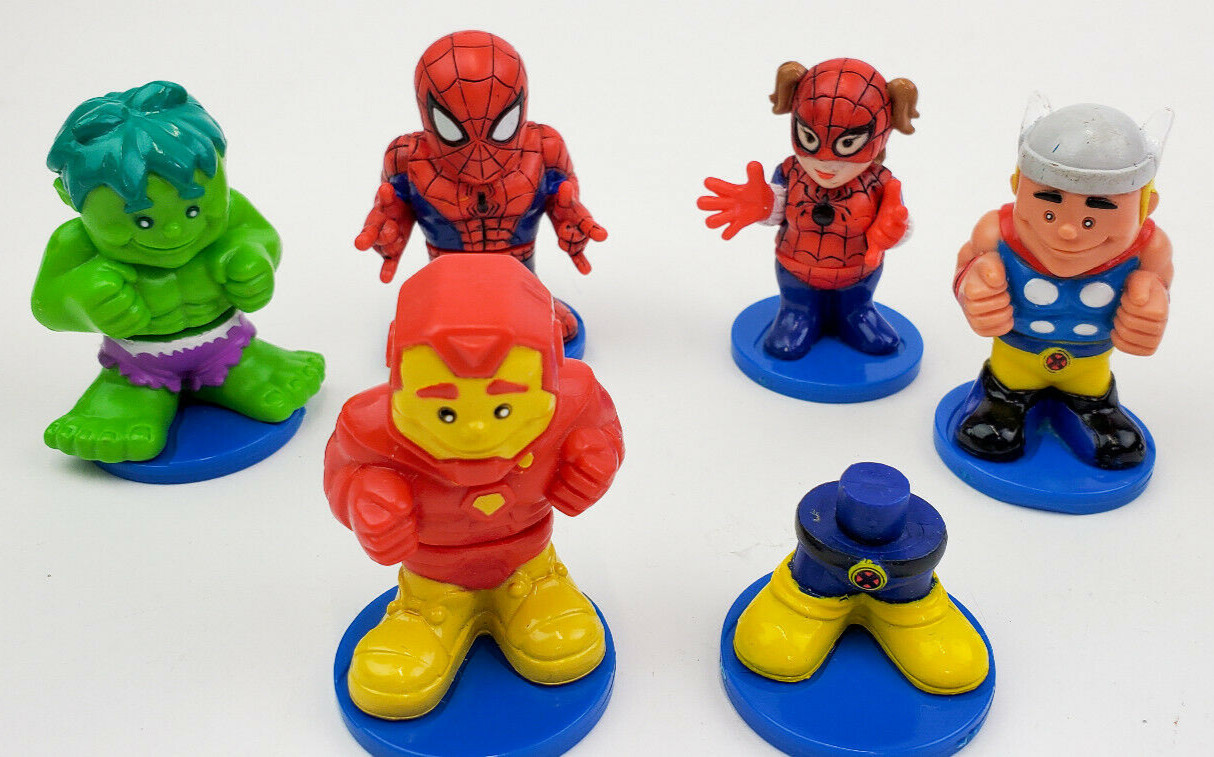 Marvel Action Figure on Stand 2&Prime; Mix and Match MGA Lot of 5 2005 Cake Topper
