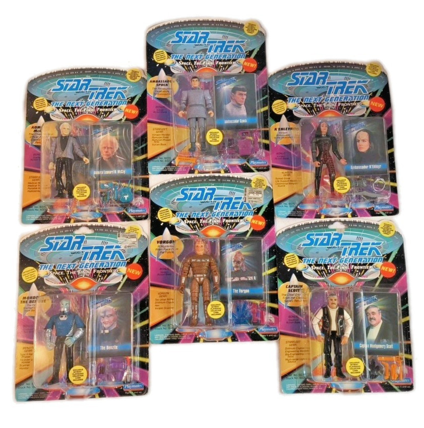 6 x Vintage Star Trek The Next Generation Figures – NEW In BOX ! – Super Set #2