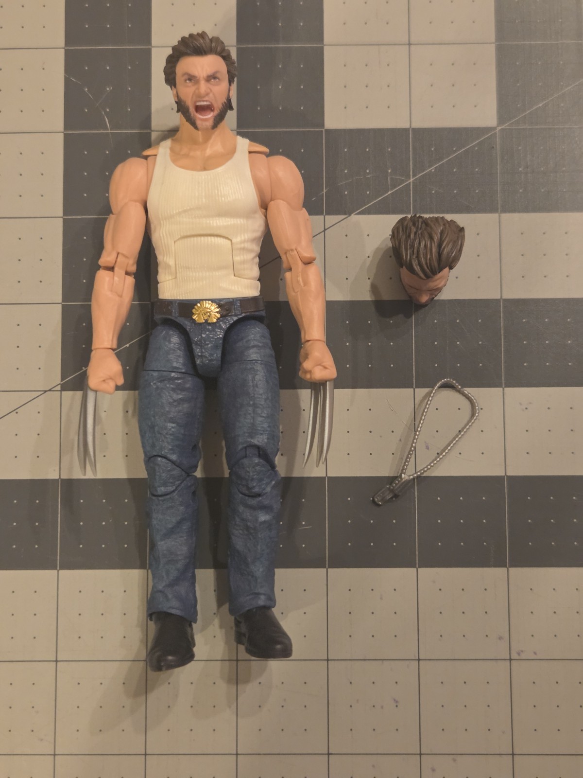 Marvel Legends Logan Wolverine From Movie Mcu Tank Top White Shirt