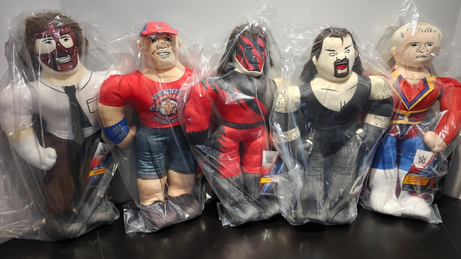 WWE WWF 5X CANADA EXCLUSIVE 23&Prime; PLUSH JOHN CENA-UNDERTAKER-RHODES-KANE & MANKIND