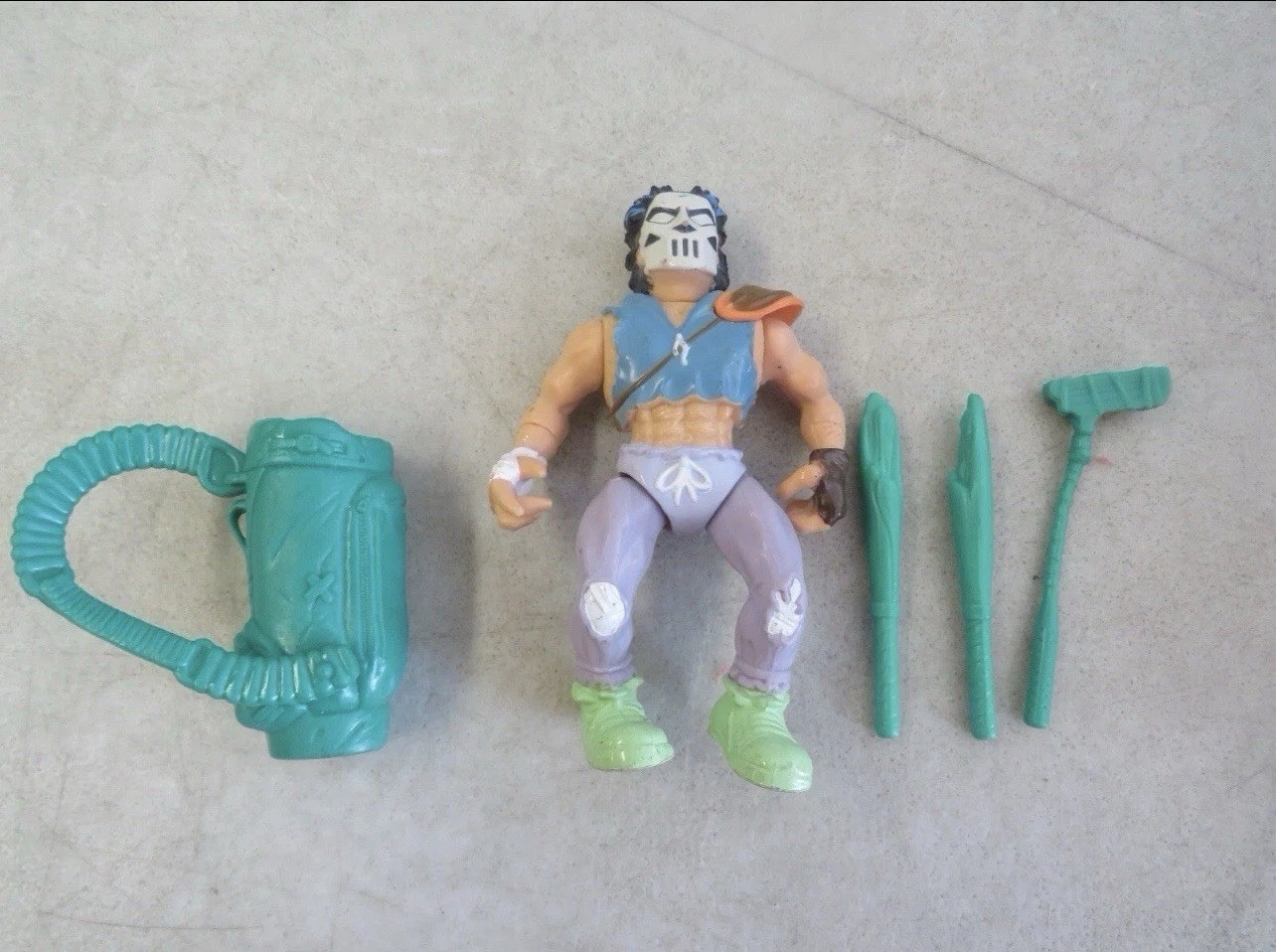 1989 PLAYMATES NINJA TURTLES TMNT CASEY JONES COMPLETE 4.5&Prime; FIGURE T1 – #26