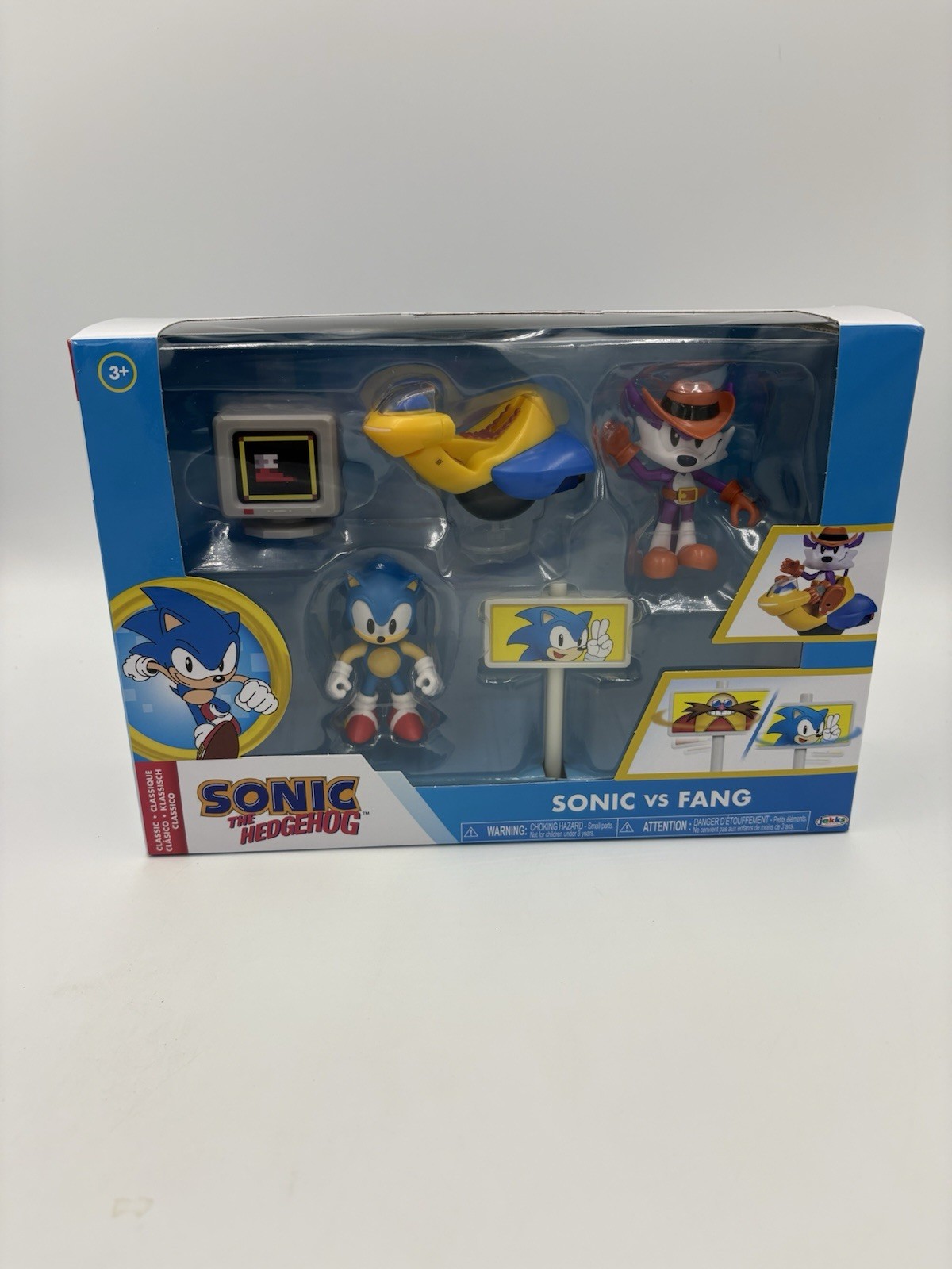 Sonic The Hedgehog Classic Jakks Pacific Sonic vs Fang 2.5&Prime; tall Playset