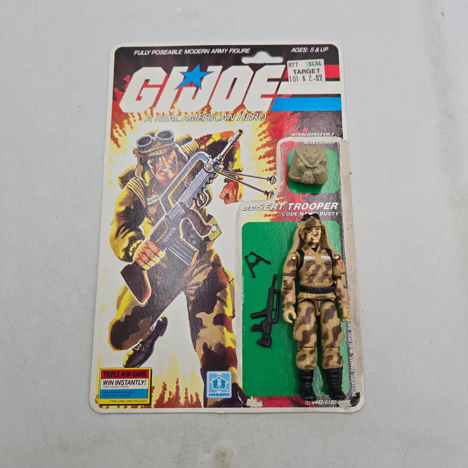 Vintage 1985 GI Joe Desert Trooper DUSTY – Complete W/ package card
