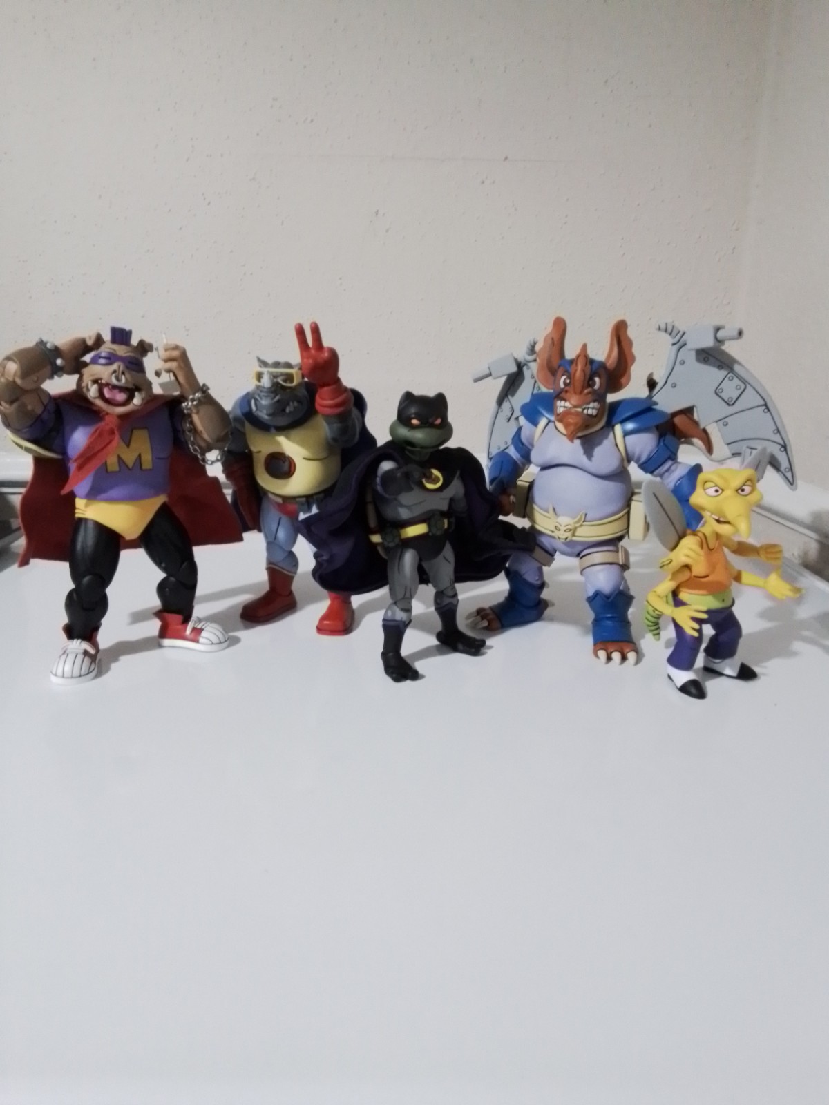 NECA Toon Tmnt Dark Turtle Donatello,Rhinoman Lot Of 5