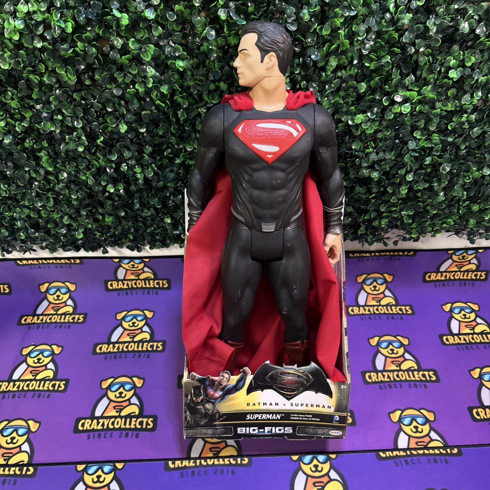 2016 Big-Figs Batman vs Superman Superman 19&Prime; Figure Black Suit Red eyes Jakks