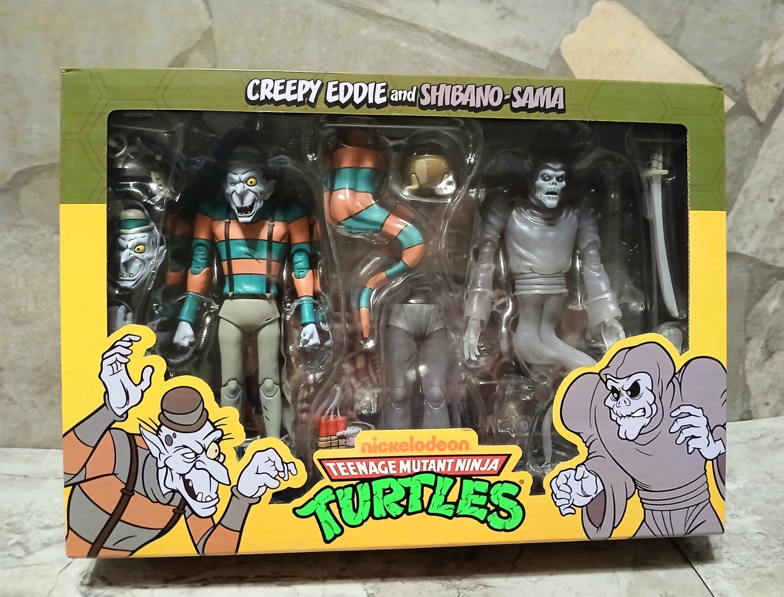 NECA TMNT Cartoon Creepy Eddie Shibano-Sama 2 Pack Teenage Mutant Ninja Turtles