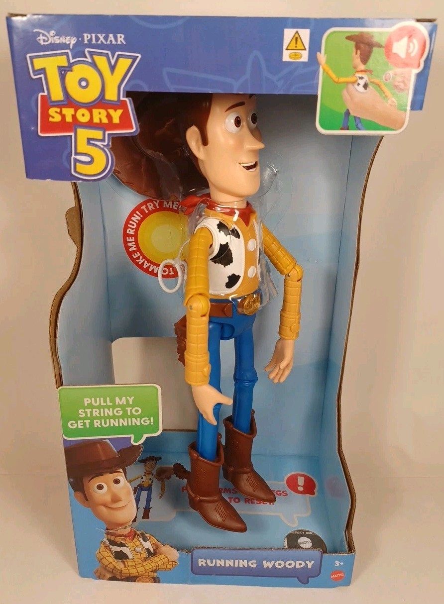 Disney Pixar Toy Story 5 Running Woody Talking Action Figure Mattel