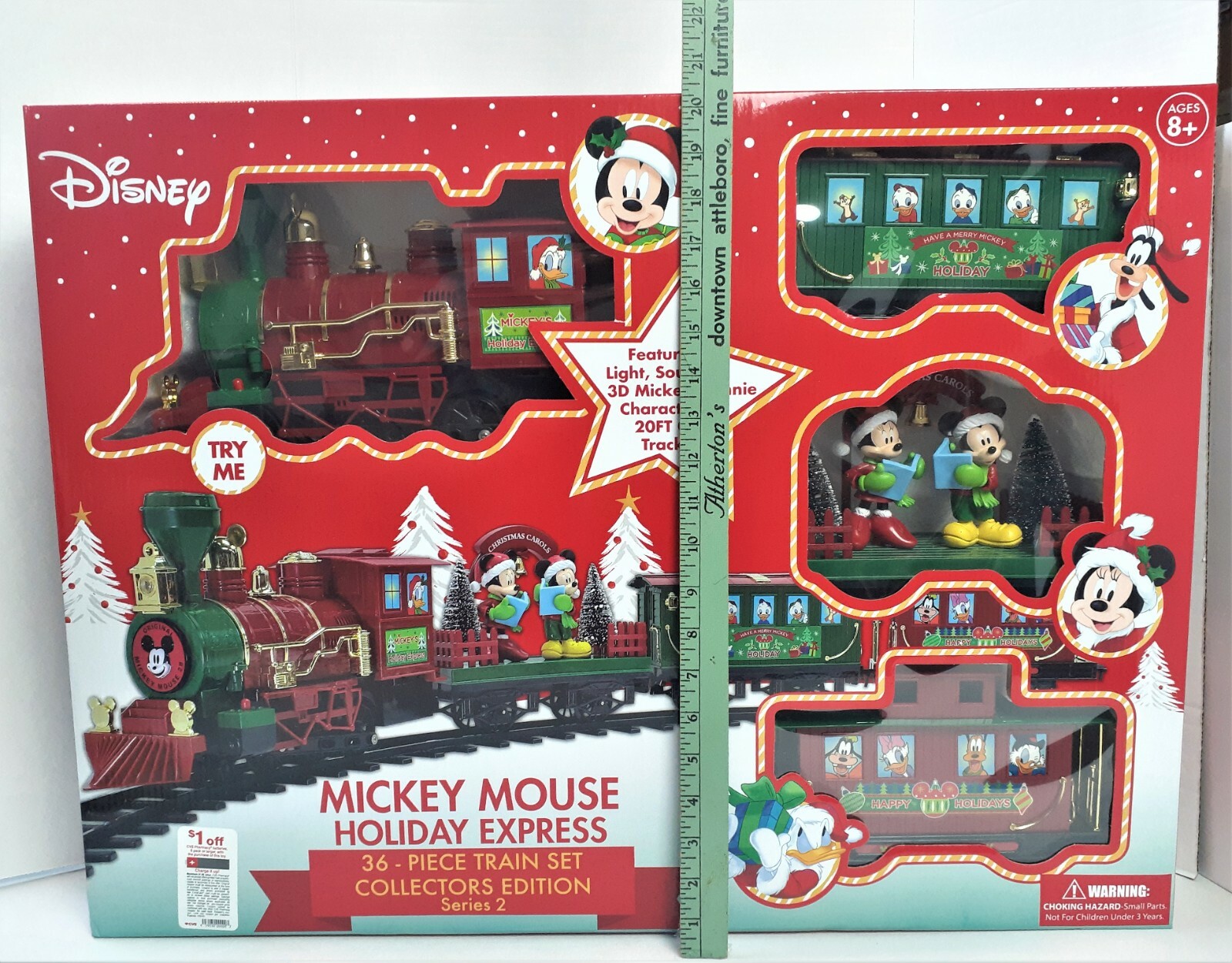 NEW Disney Mickey Mouse Holiday Express Train Set 36 Pieces Collectors Edition