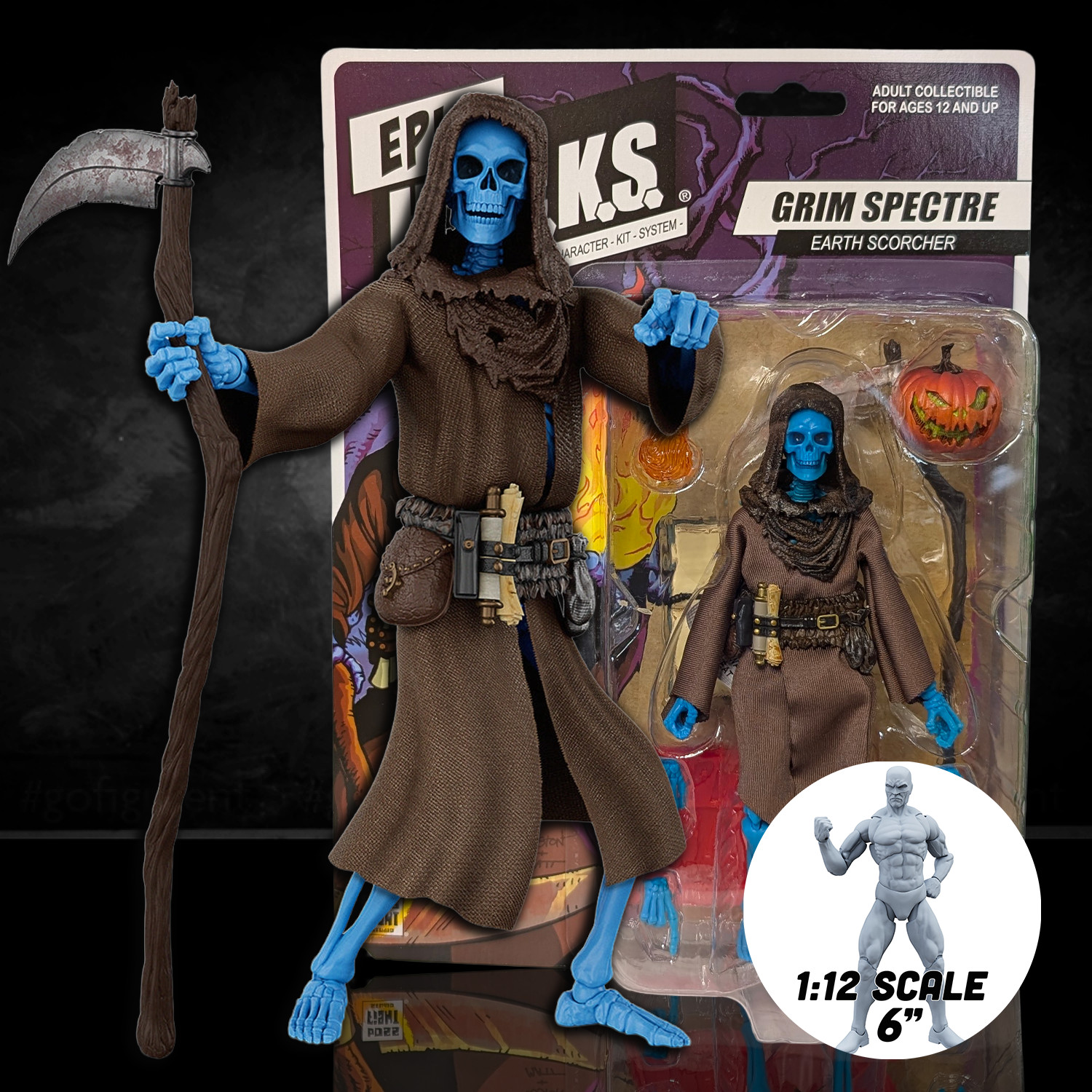 Grim Spectre: Earth Scorcher (Epic H.A.C.K.S.) 6&Prime; Action Figure – Oversized 1:12