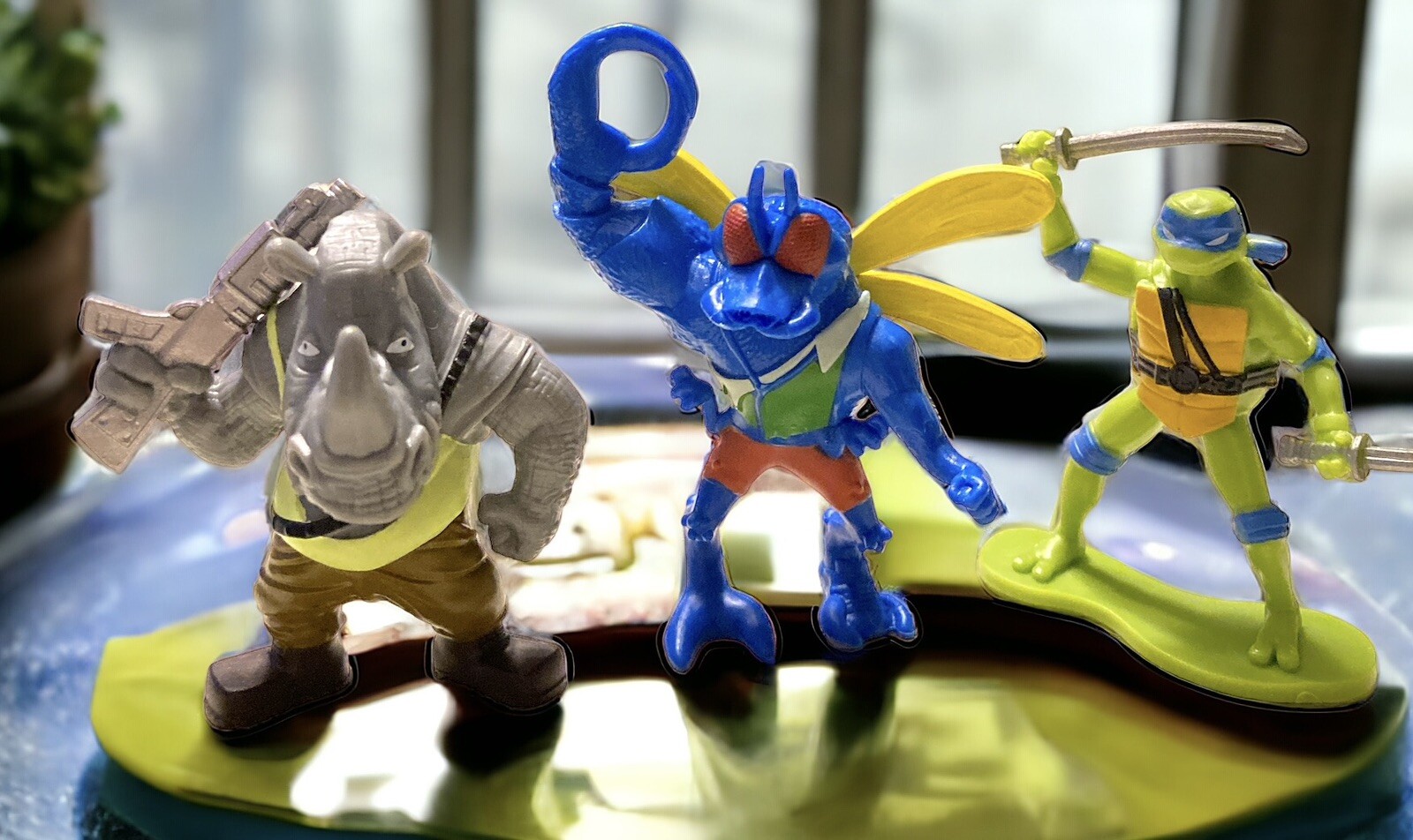 3 TMNT Mini Figures Playmates from Blind Bag TEENAGE MUTANT NINJA TURTLES 2.5&Prime;