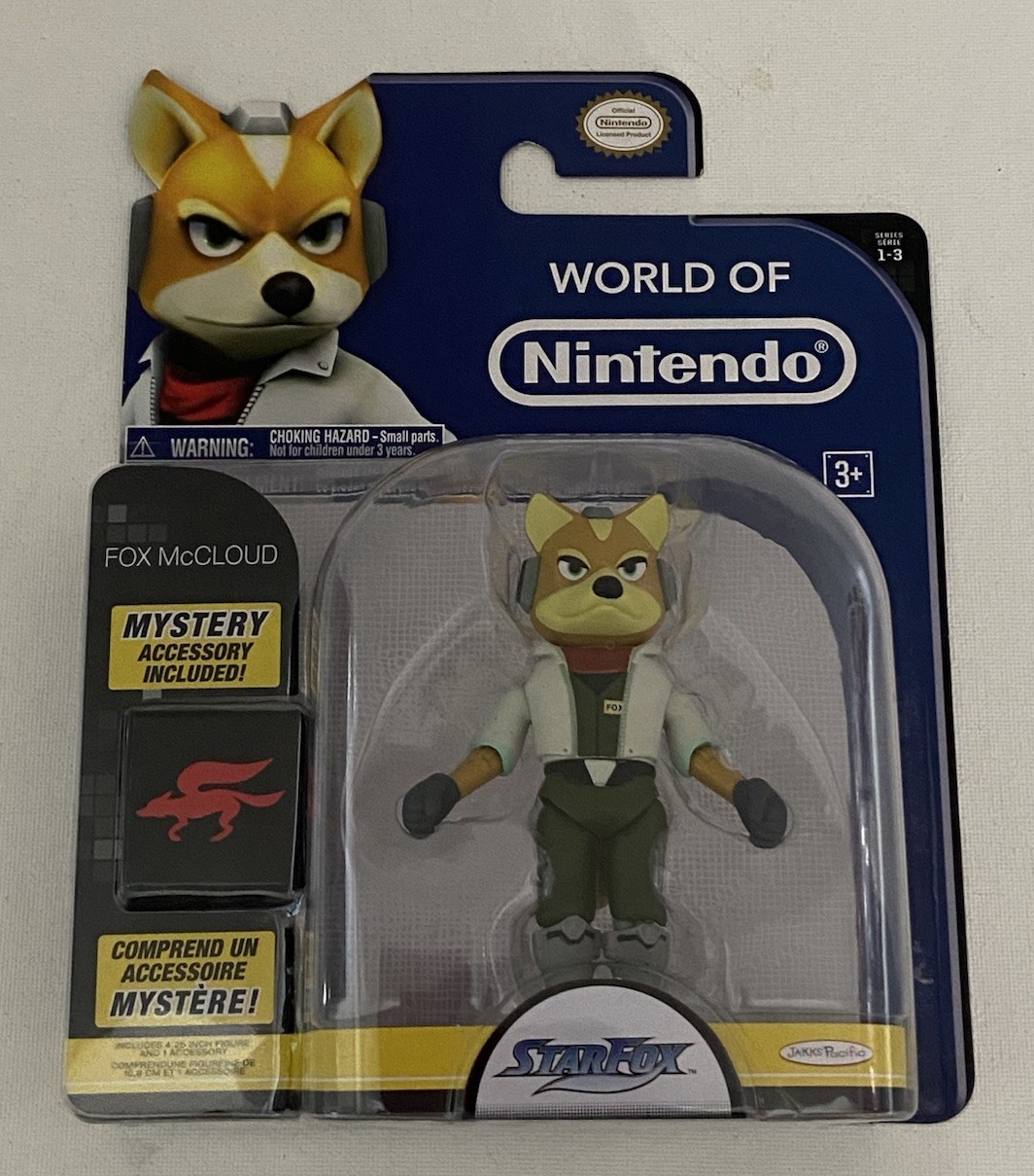 World Of Nintendo Fox McCloud Star Fox 4.25” Figure Jakks Series 1-3 NICE! RARE!
