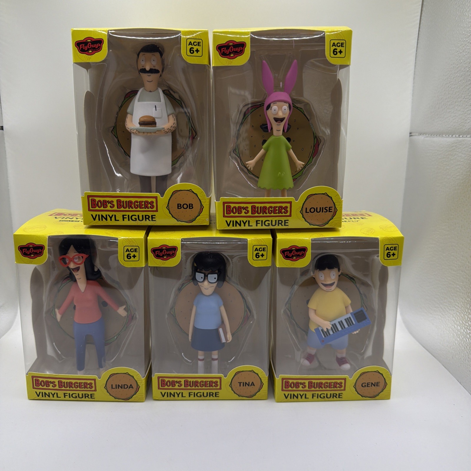 Bob&rsquo;s Burger’s Set Of 5 Tina Louise Gene Linda Bob 4&Prime; Figures Culturefly NEW NIB