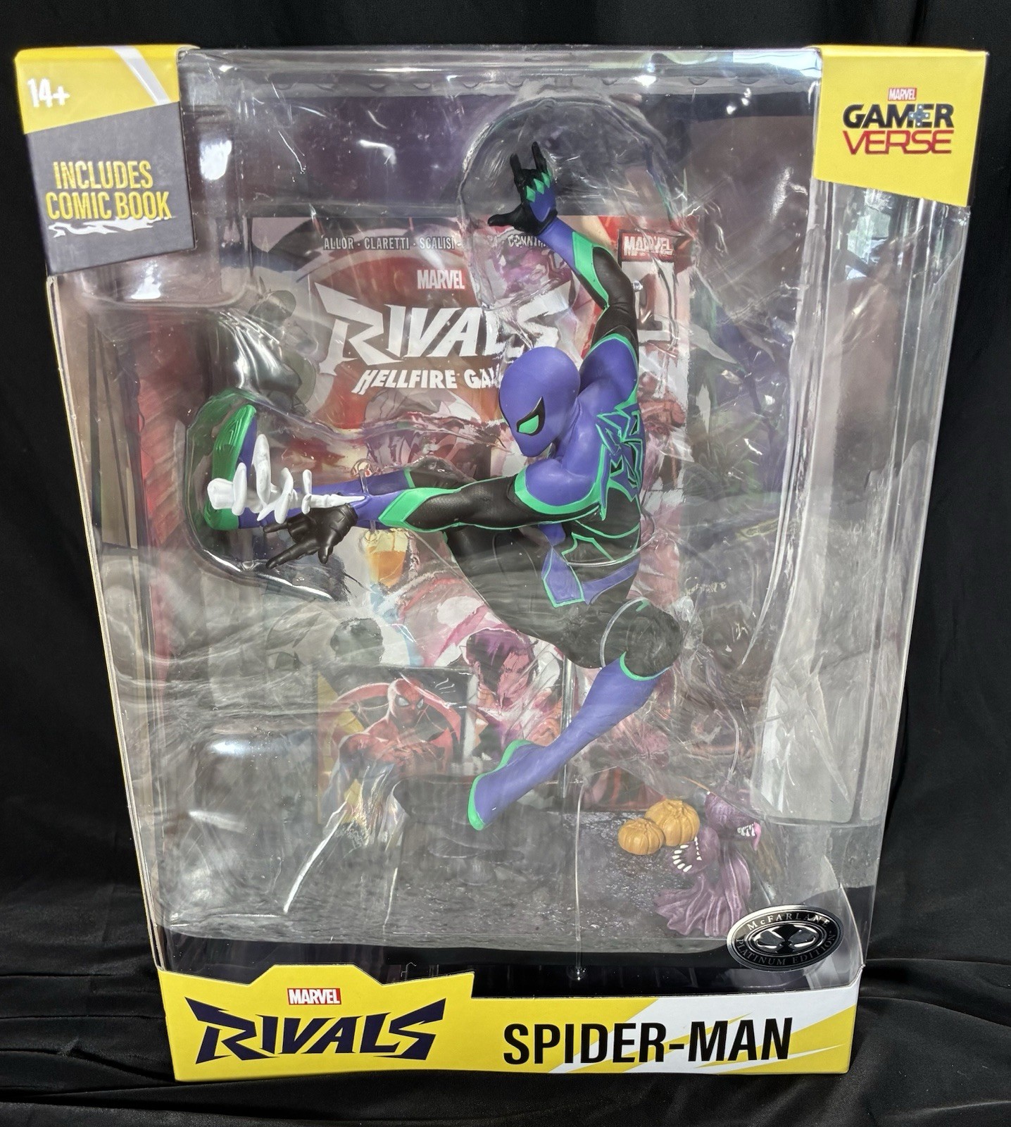New McFarlane Toys Marvel Rivals Spider-Man Platinum Edition Chase Figurine NIB