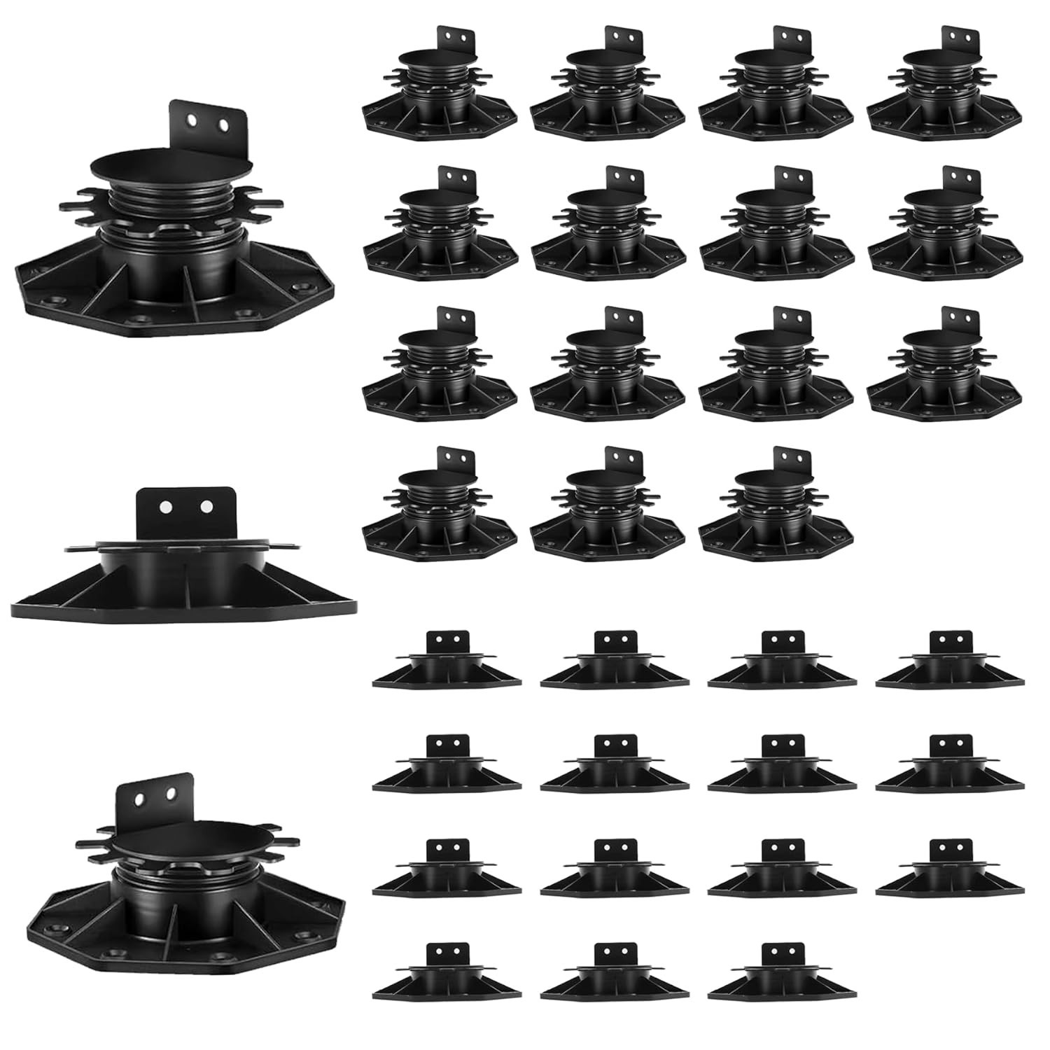 30 PCS Adjustable Deck Support Deck Blocks Plastic Pedestal Paver, Shed Foundati