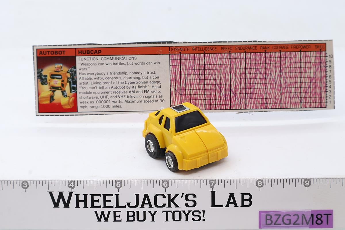 Hubcap 100% Complete 1985 G1 Transformers Hasbro Action Figure Vintage