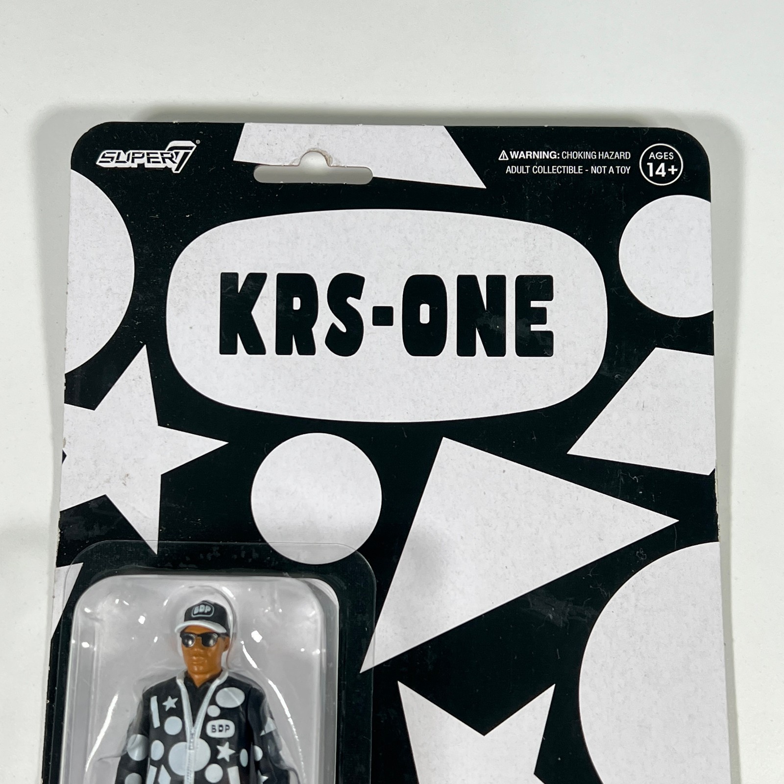 Super7 ReAction KRS-One Self Destruction Hip Hop 3.75&Prime; Carded Figure