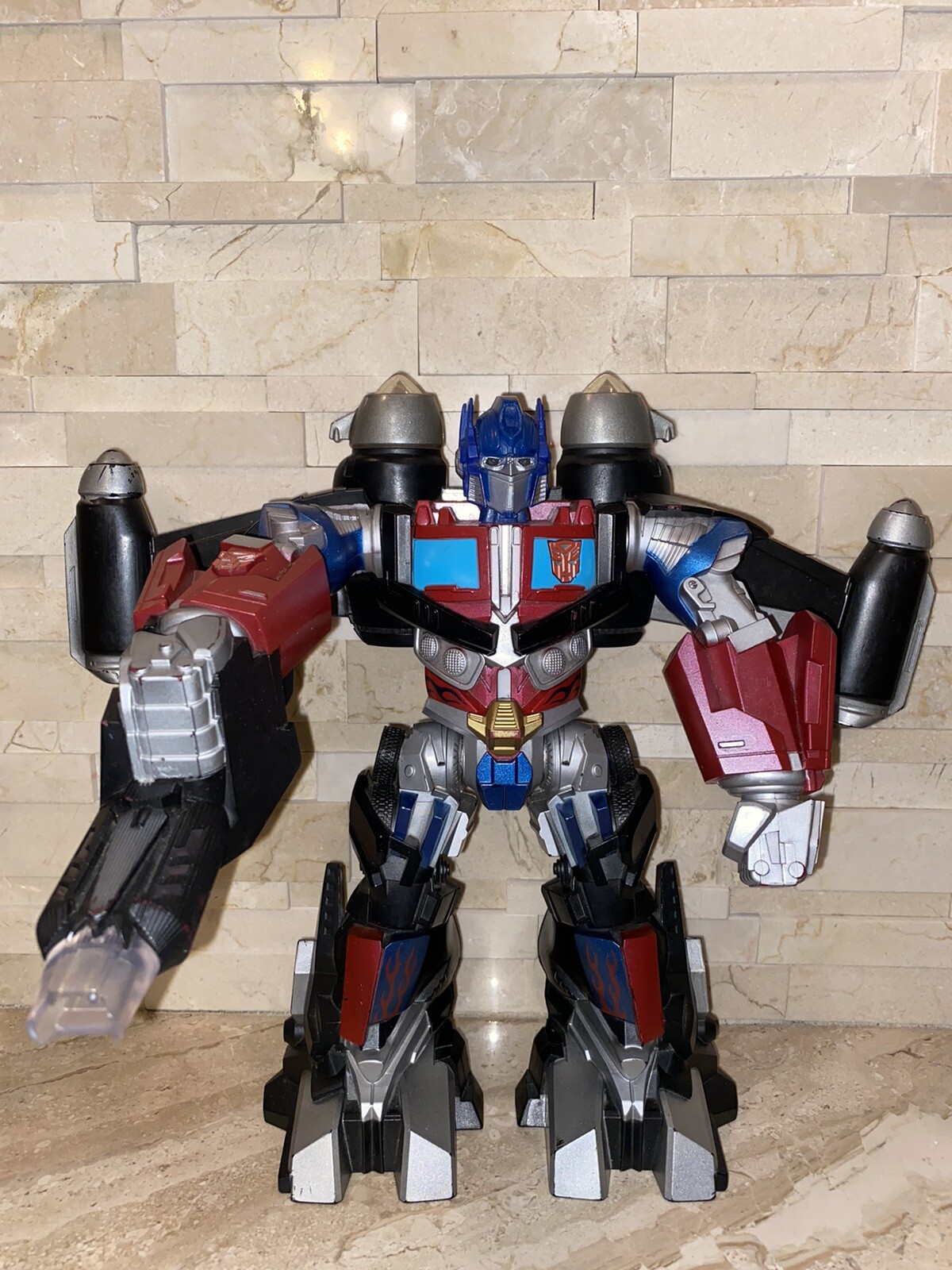 2008 Optimus Prime Mega Power Bot Transformers Jet Power Light-Up Talking 11&Prime;