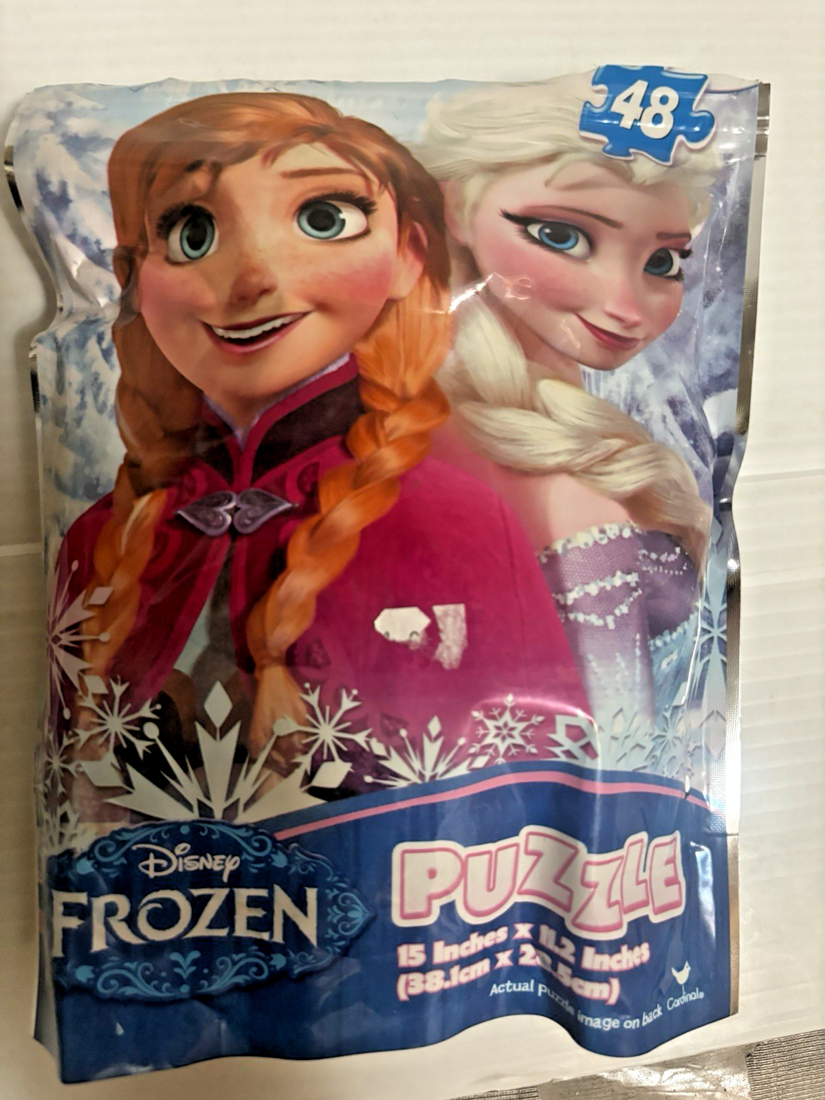 Disney Frozen Elsa Ana 48 Pieces Puzzle On The Go! 15” x 11.25” Resealable Bag
