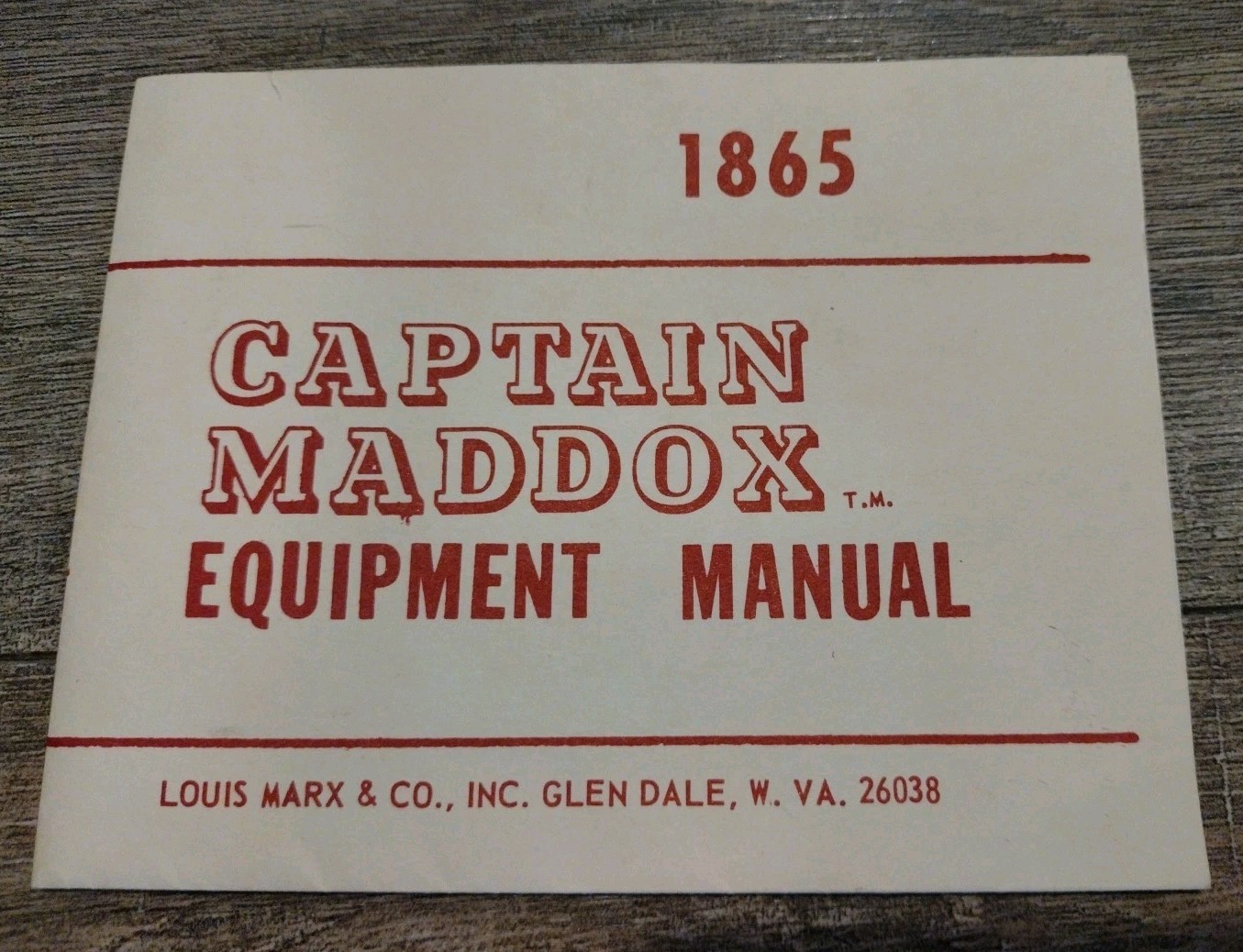 1960&rsquo;s-70&rsquo;s Marx Johnny West Capt. Maddox Equipment Manual FAF Version Nice