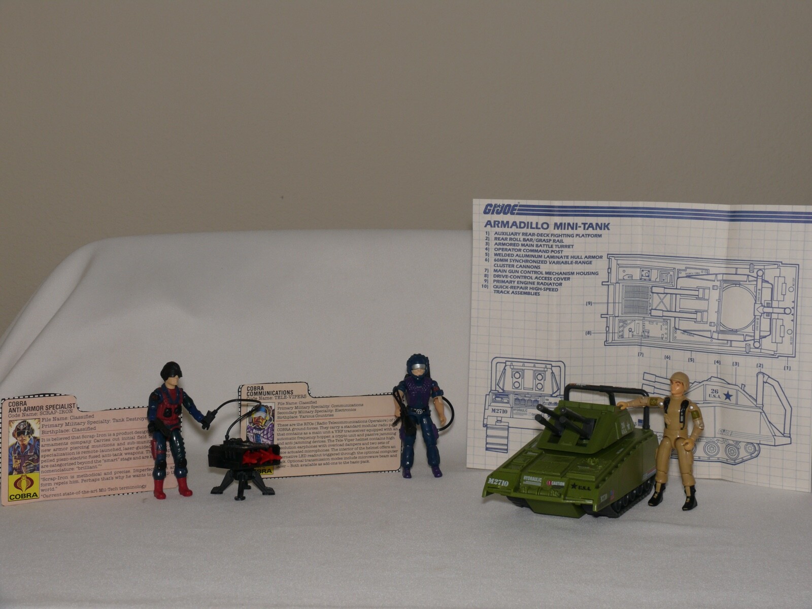 VINTAGE HASBRO G.I. JOE COBRA ARMOR AMBUSH WITH GRUNT, SCRAP-IRON AND TELE-VIPER
