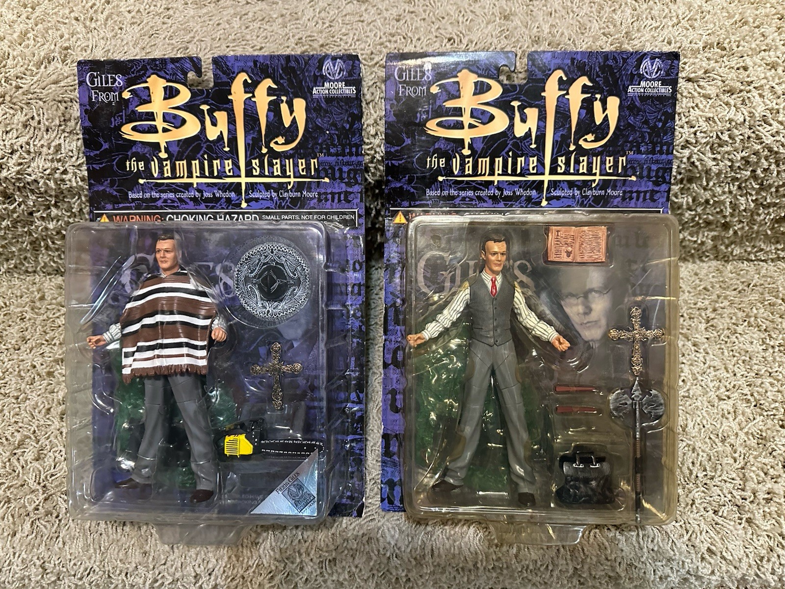 Lot Of 2 Giles from Buffy the Vampire Slayer – Moore Action Collectibles Figures