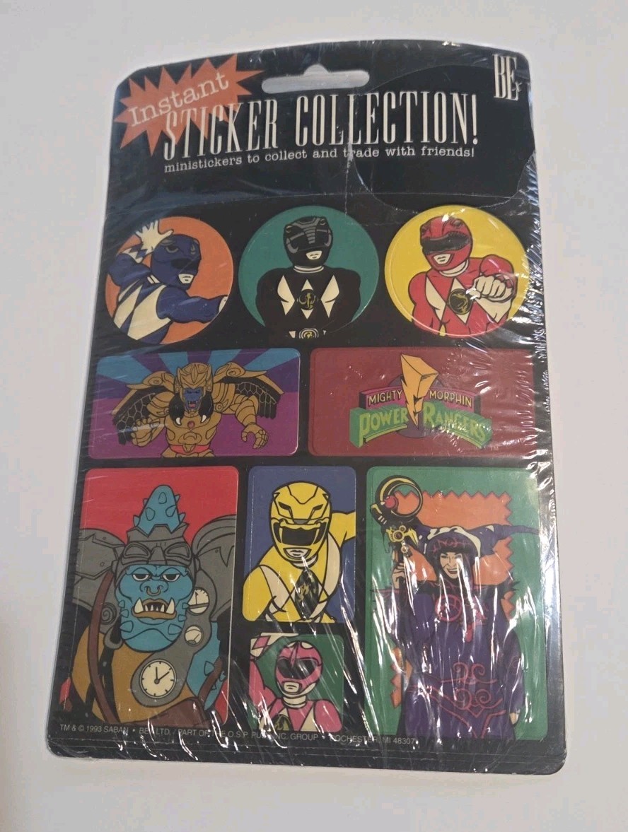 Vintage 1993 Mighty Morphin Power Rangers Sticker Collection Sealed NOS Rare