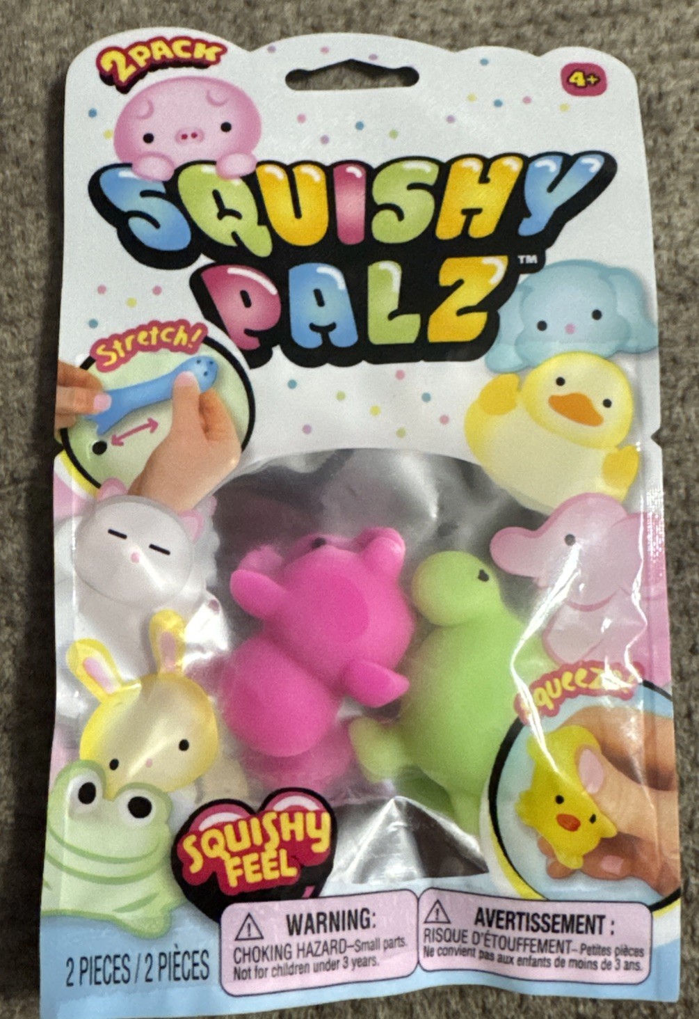 Squishy Palz 2 Pieces. Neon Pink And Neon Green. Sensory Toys.
