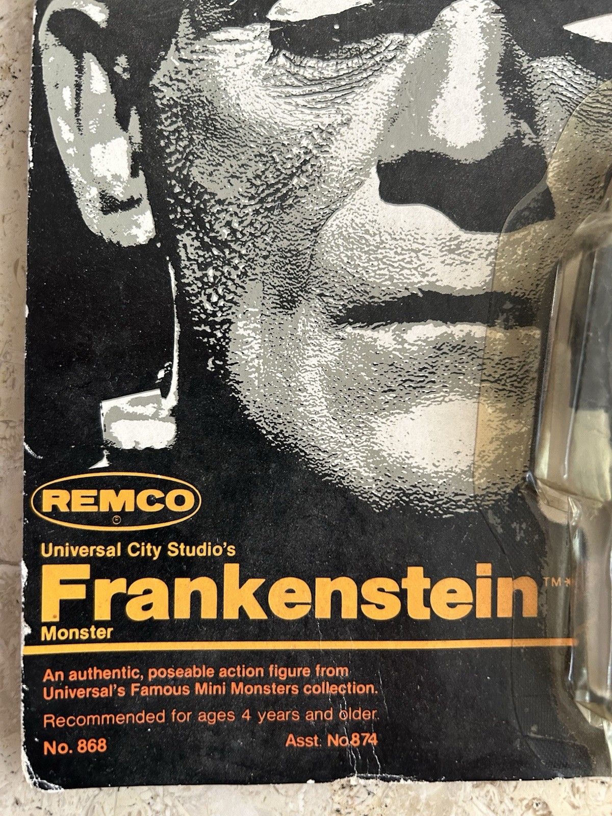 REMCO Universal FRANKENSTEIN Mini Monsters 1980 No. 868 Mint Figure on Worn Card
