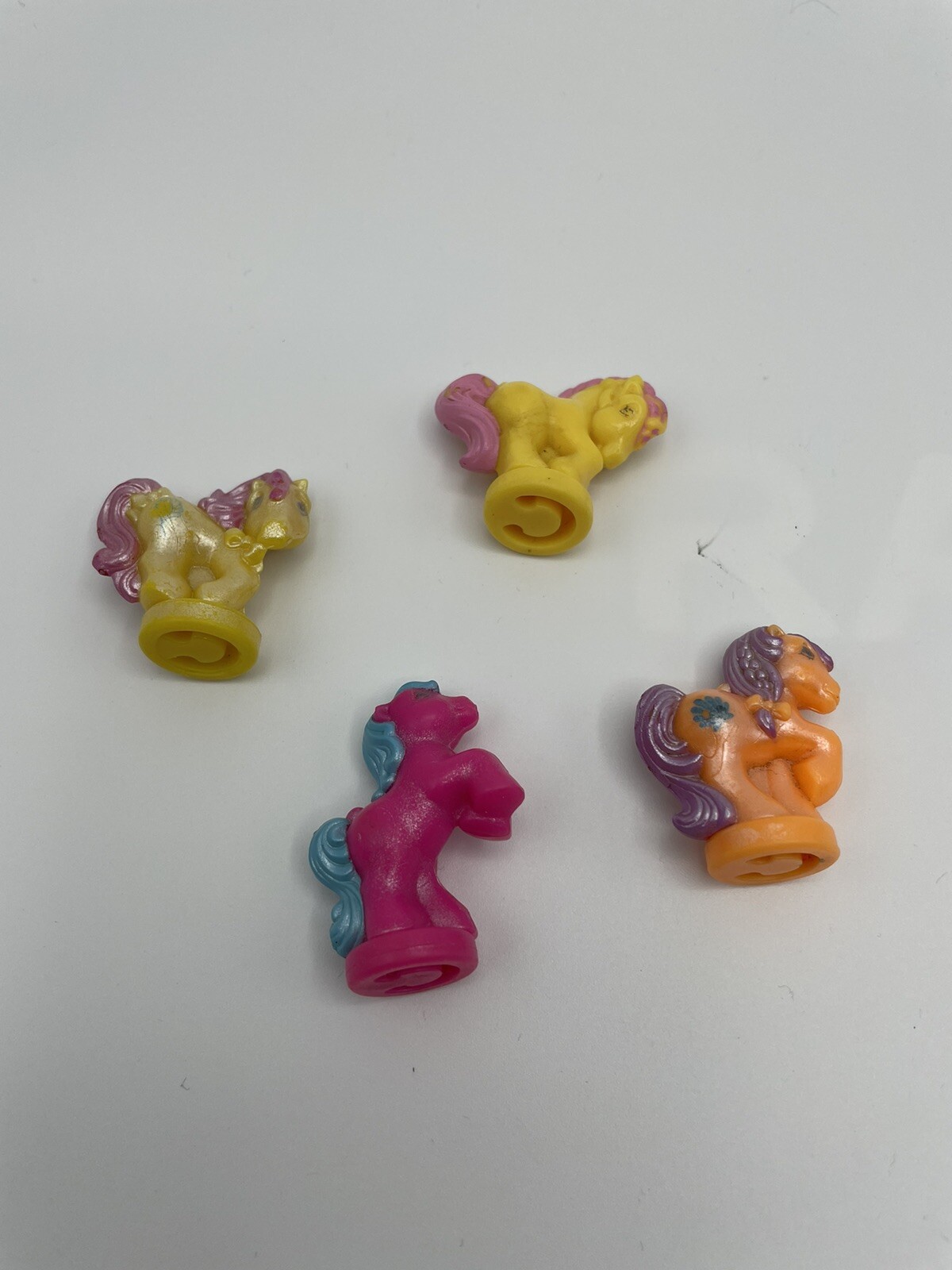 Vintage 1989 My Little Pony Petite Ponies Pretty & Pearly Yellow Purple Pink