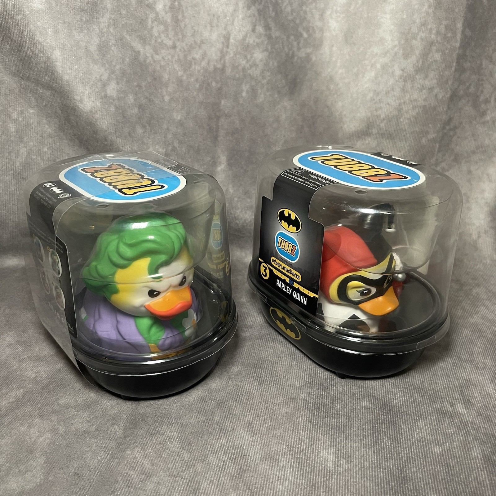 NIP TUBBZ 1st Edition Batman DC Comics Joker Harley Quinn #2 & 3 Cosplaying Duck