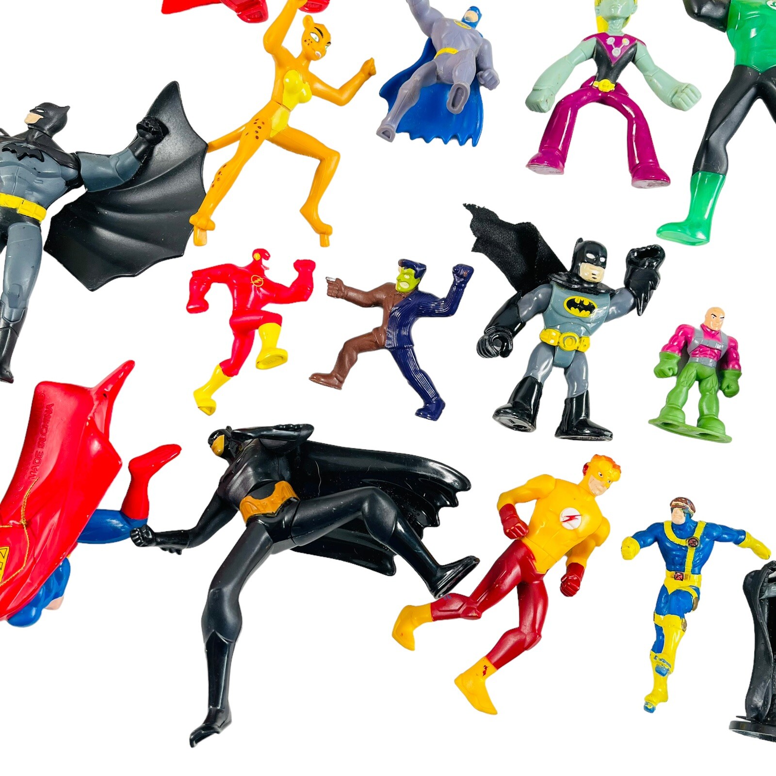 DC Comics Toy Lot of 50 Mixed Action Figures Batman Superman PVC Fast Food VTG B