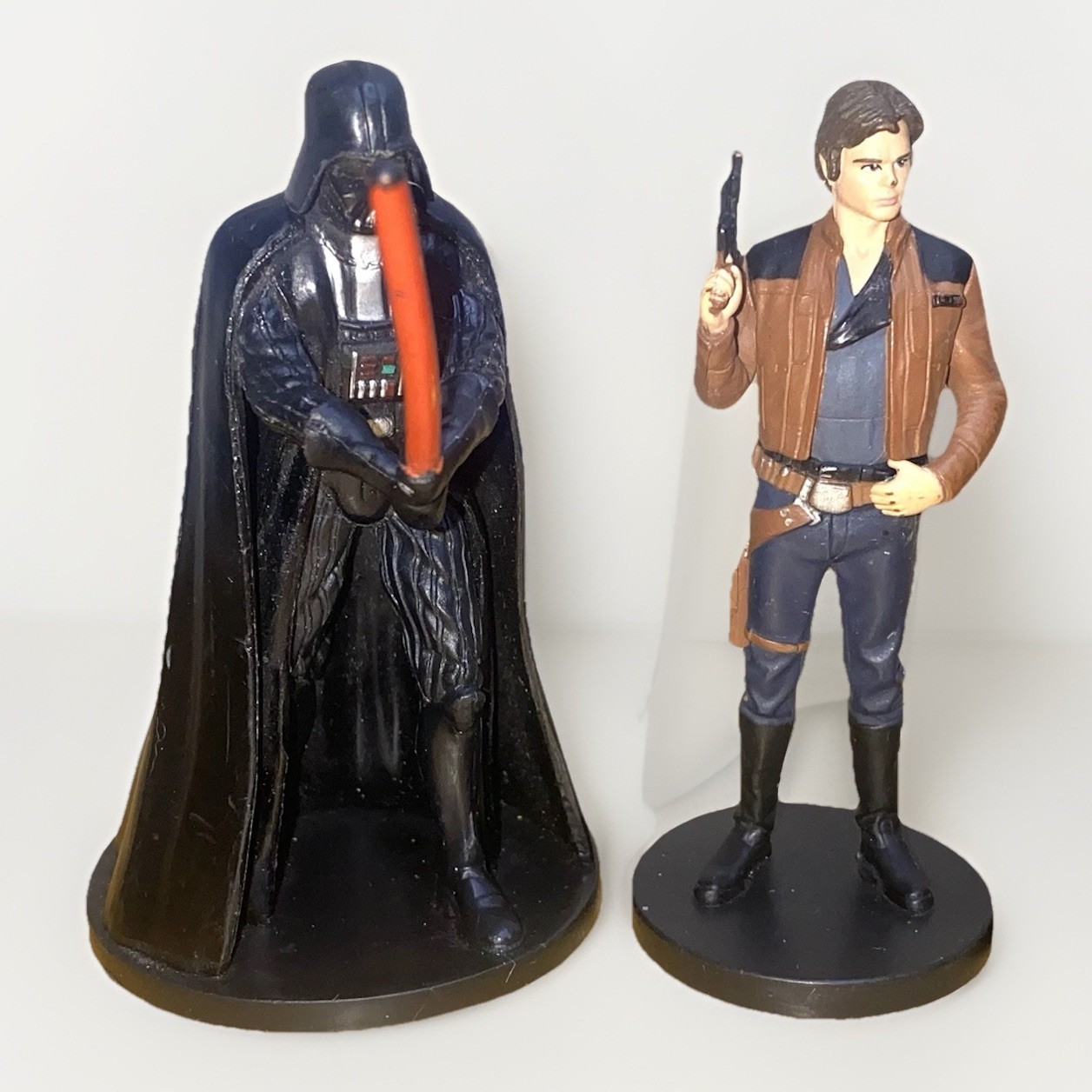 4x ~ Star Wars Cake Topper Figures ~ Darth Vader, Boba Fett, Han Solo, Chewbacca