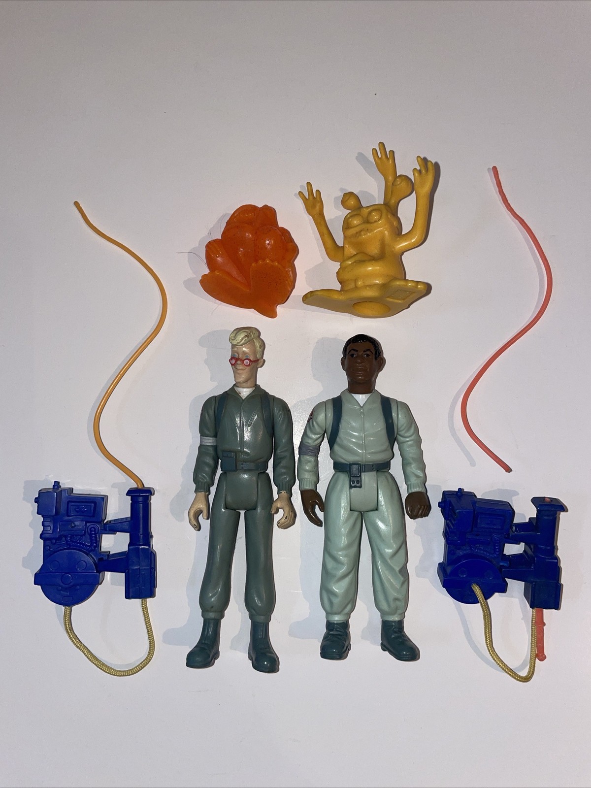 1984 Real Ghostbusters Lot of 2 Egon Spengler Winston Zeddemore Figures + Ghosts