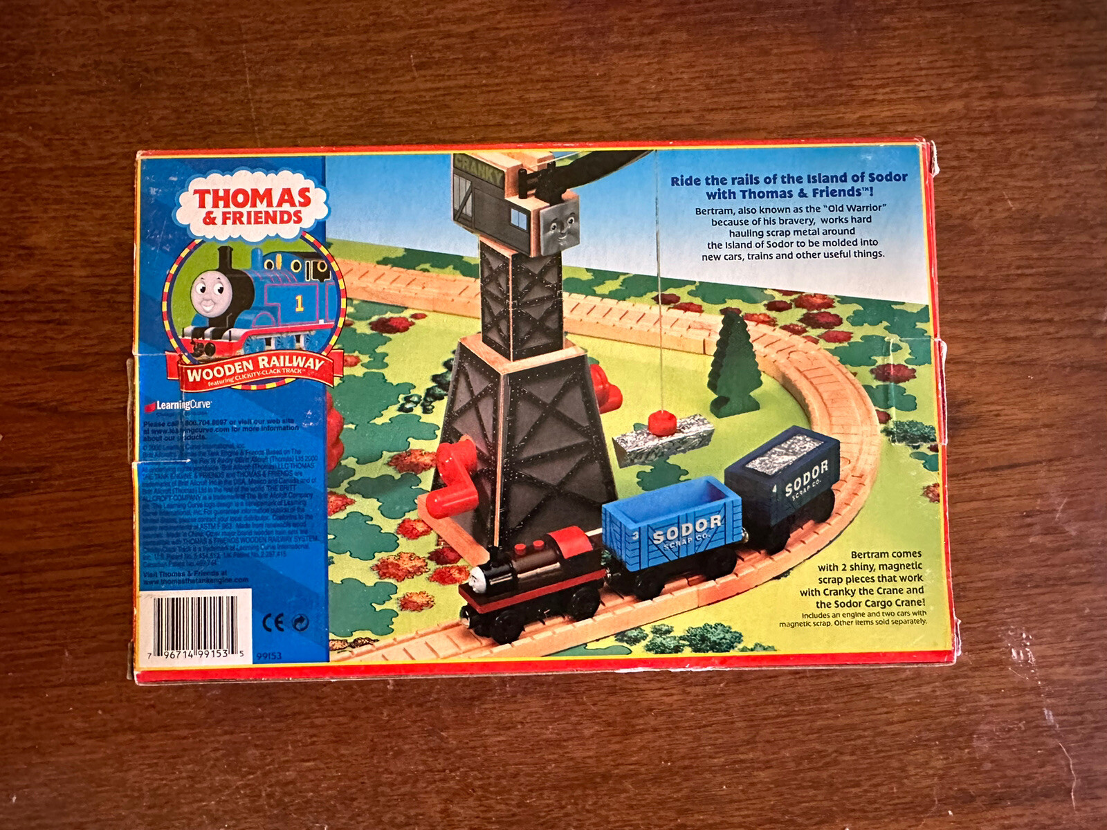2000 Learning Curve Wooden Thomas Train Bertram with Scrap Cars! New