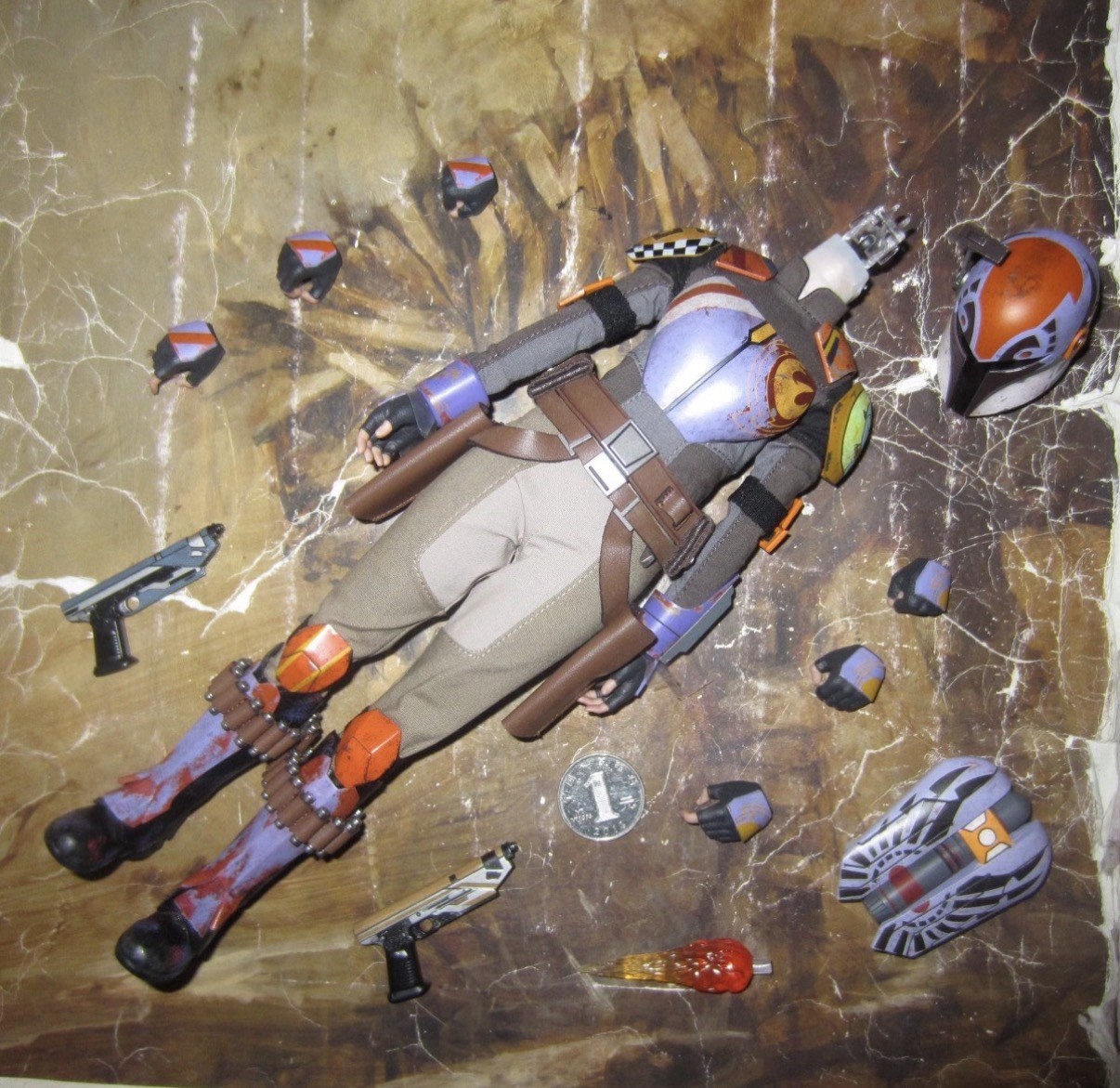 Action Body Figure Hottoys 1/6 Scale HT TMS171 Star Wars Sabine Wren Accessories