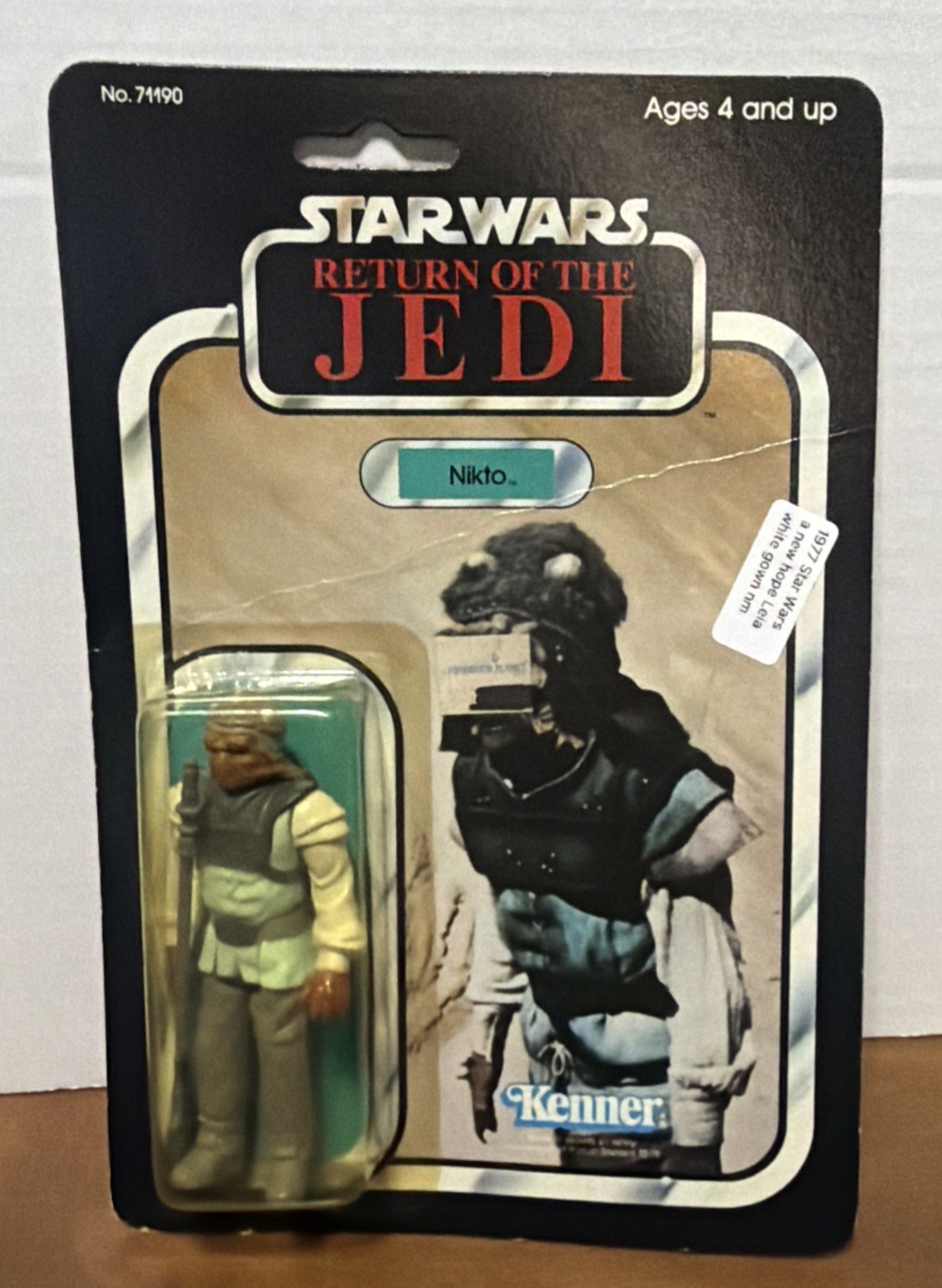Vintage 1983 Star Wars Rotj Nikto Moc 79 Back Completely Sealed Crease Card *178