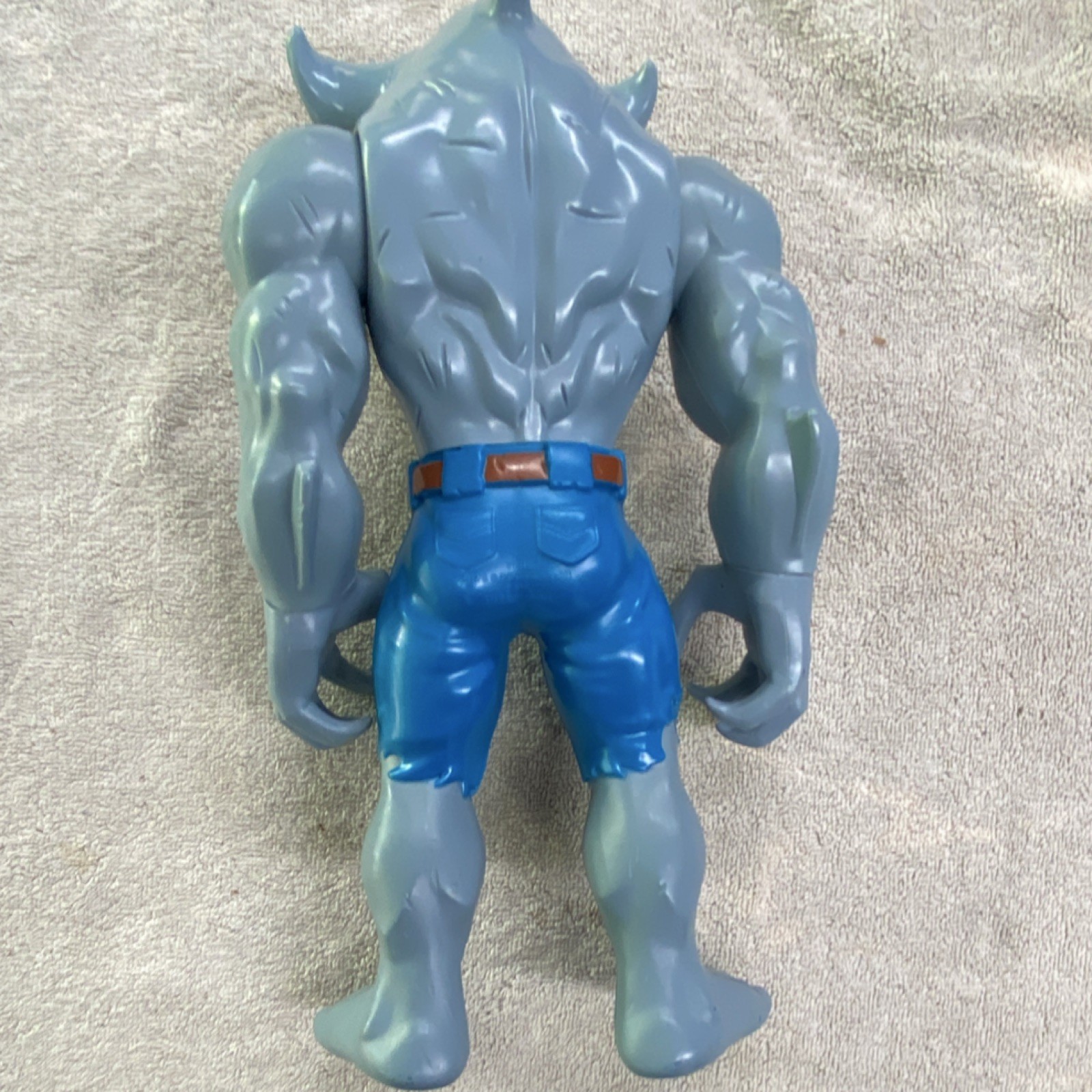 Humanoid Sharkman Action Figure Plastic Gray Blue Blue Pants Brown Belt