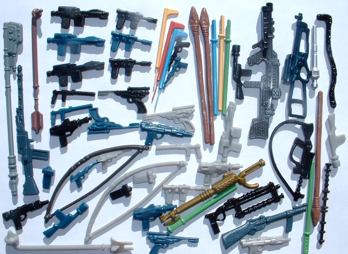LARGE 57 CUSTOM Weapon LOT 1977-1983 Style ESB,POTF,ROTJ Vintage Star Wars cs