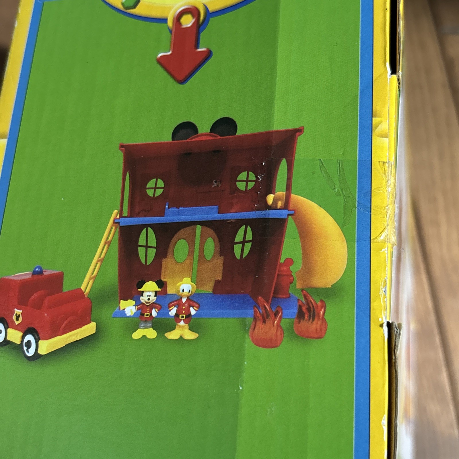 Disney Mickey Mouse Firehouse Set Fire Truck Donald Duck New Open Box RARE