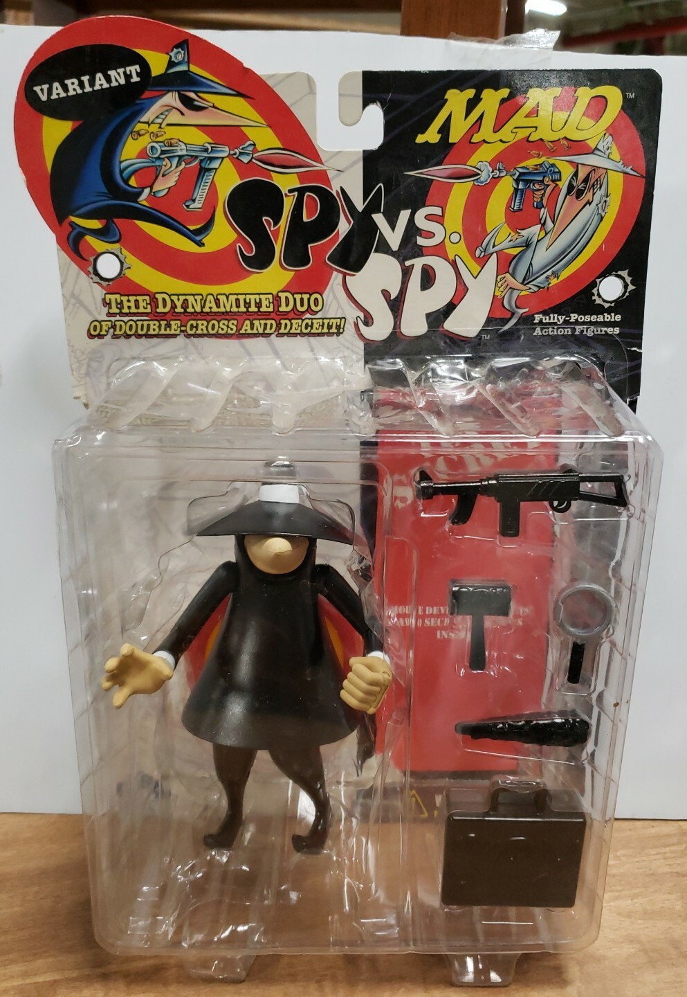RARE Mad Magazine Spy vs Spy Action Figure, Black VARIANT Spy, DC Direct 1998