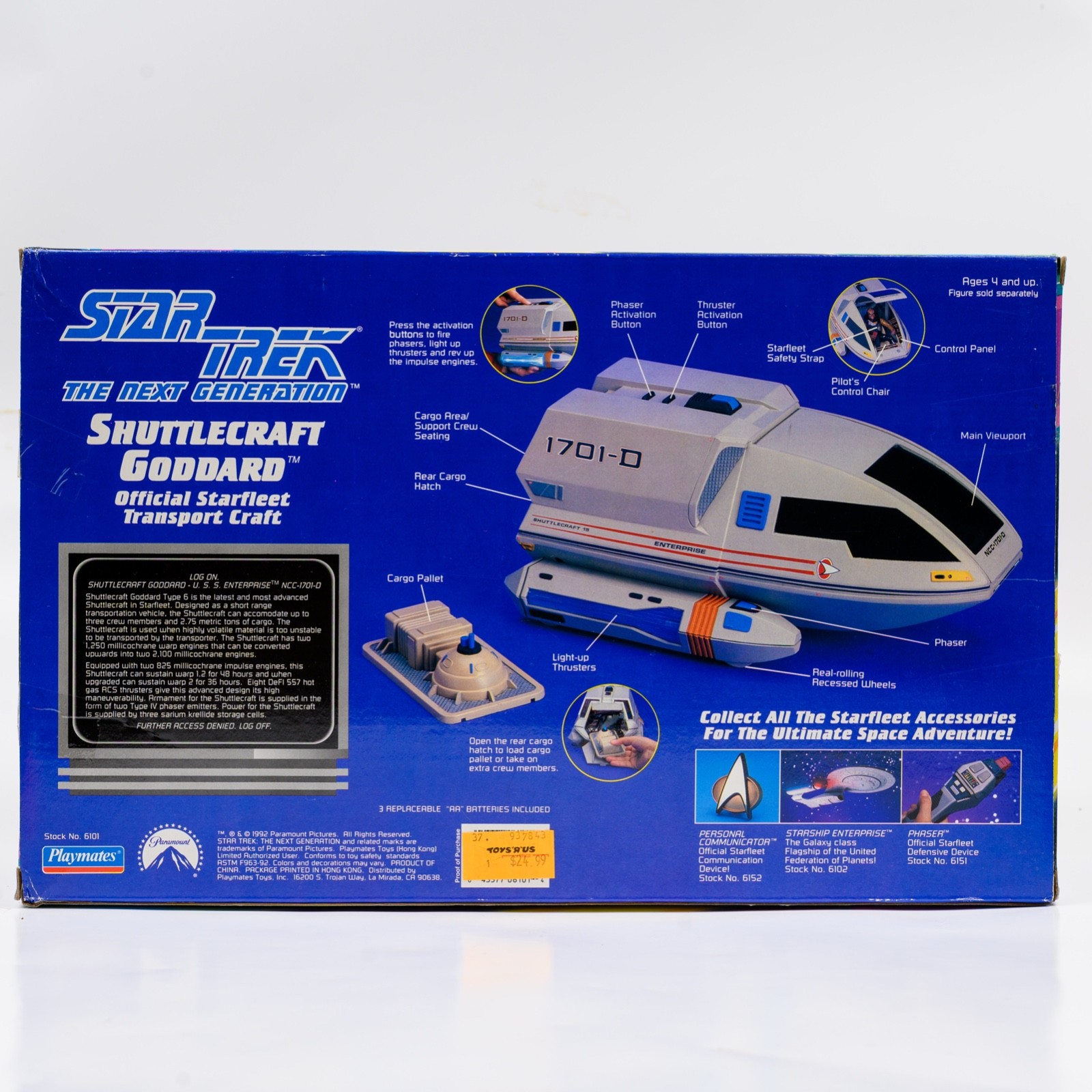 Star Trek The Next Generation Shuttlecraft Goddard 1992 Playmates No. 6101 NIB