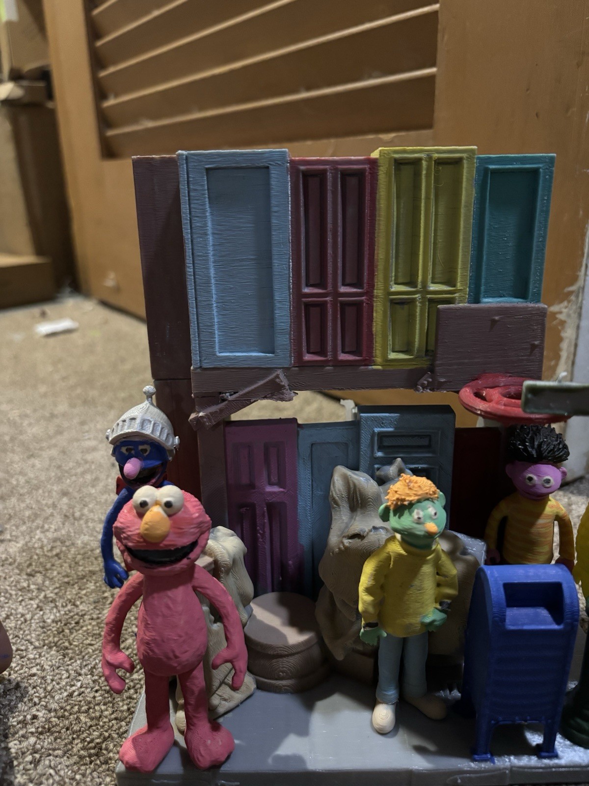 Sesame Street Custom Super 7 Scale Style Diorama Oscar Trash Area