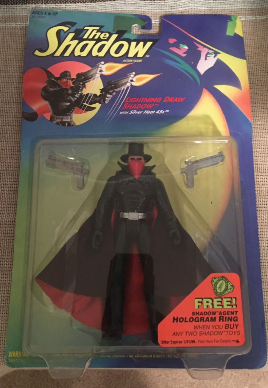 Vintage 1994 Kenner The Shadow Lightning Draw Figure w/ Silver Heat 45s NEW
