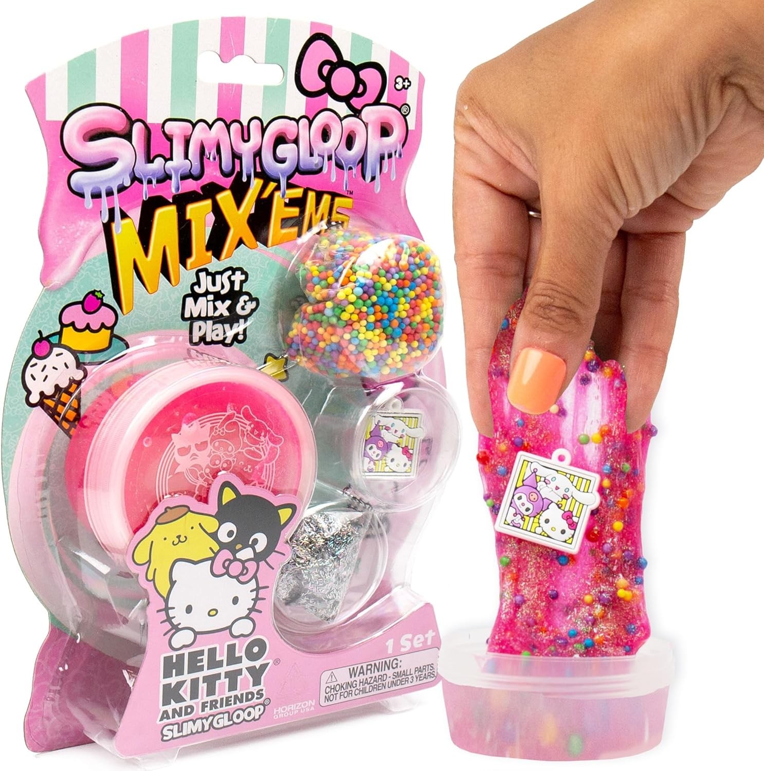 Hello Kitty and Friends SLIMYGLOOP Mix&rsquo;EMS, Pink Glitter Slime, Collectible…