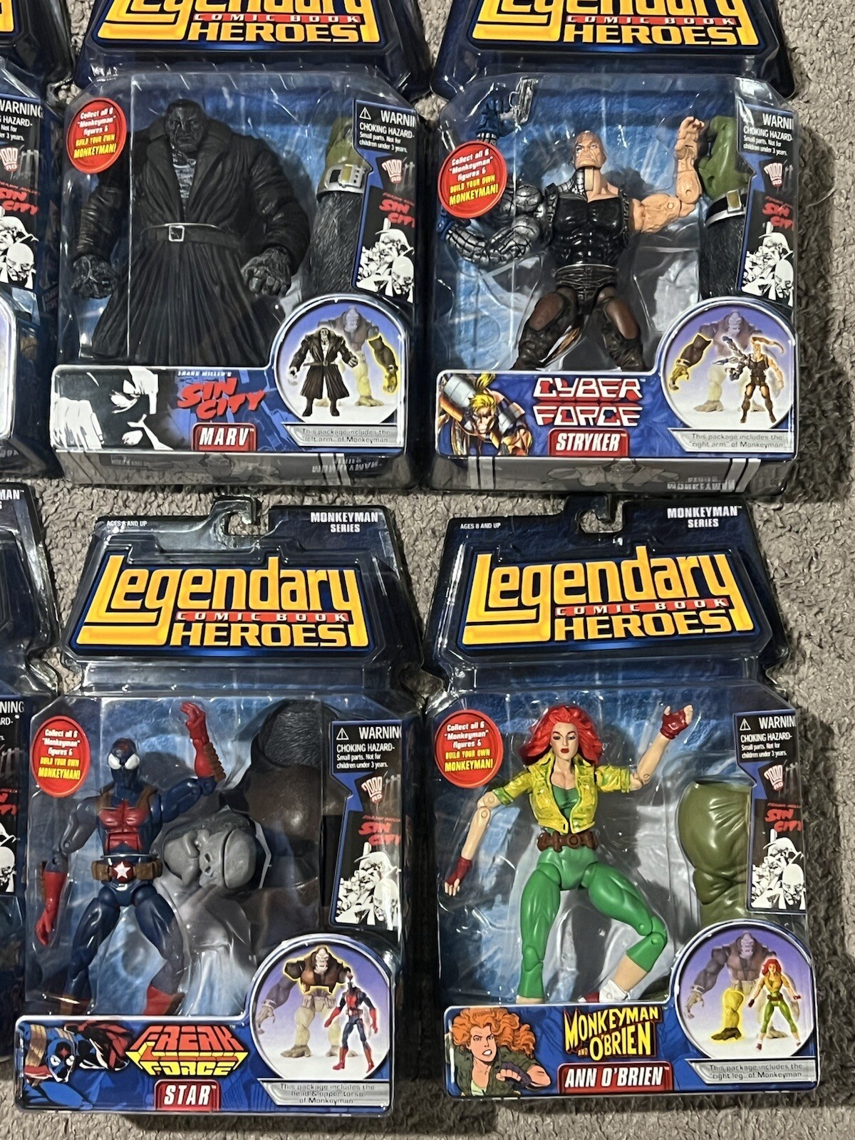 MonkeyMan BAF Legendary Comic Book Heroes MOC CASE FRESH ALL 8 FIGURES LOT
