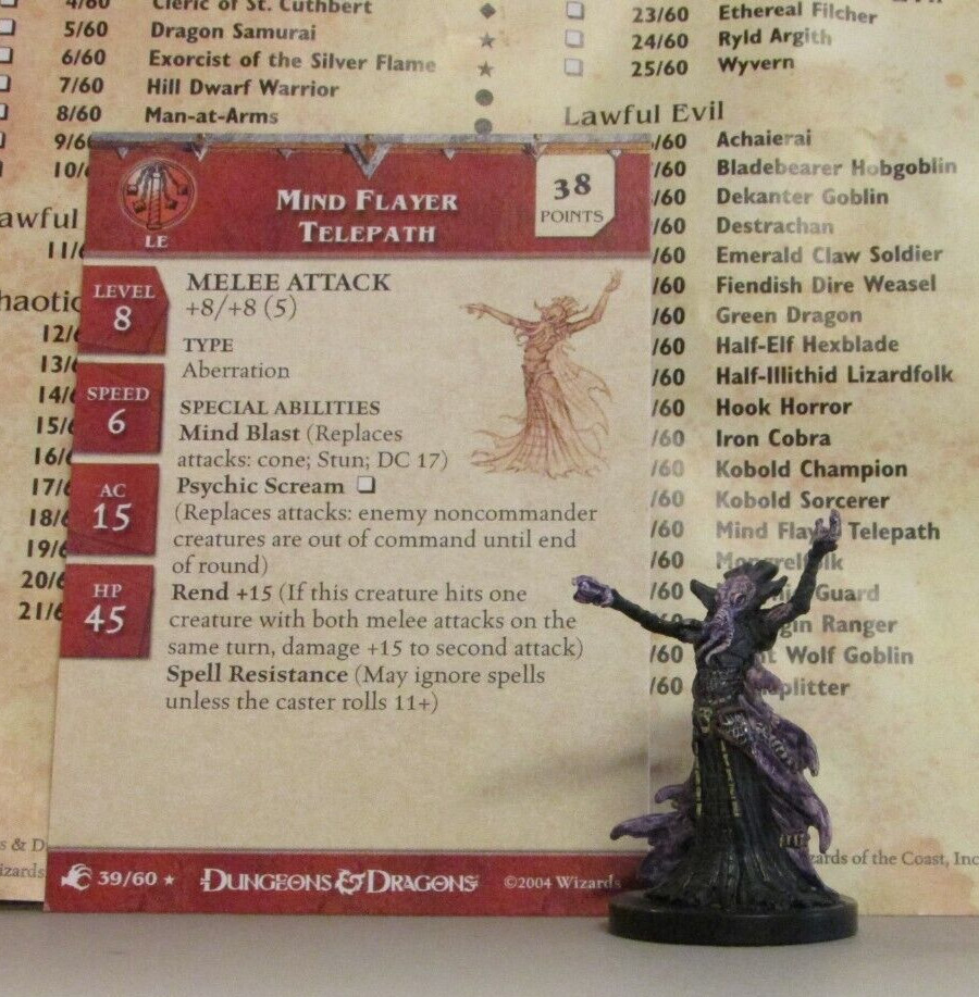 Dungeons and Dragons Miniatures Aberrations – Singles