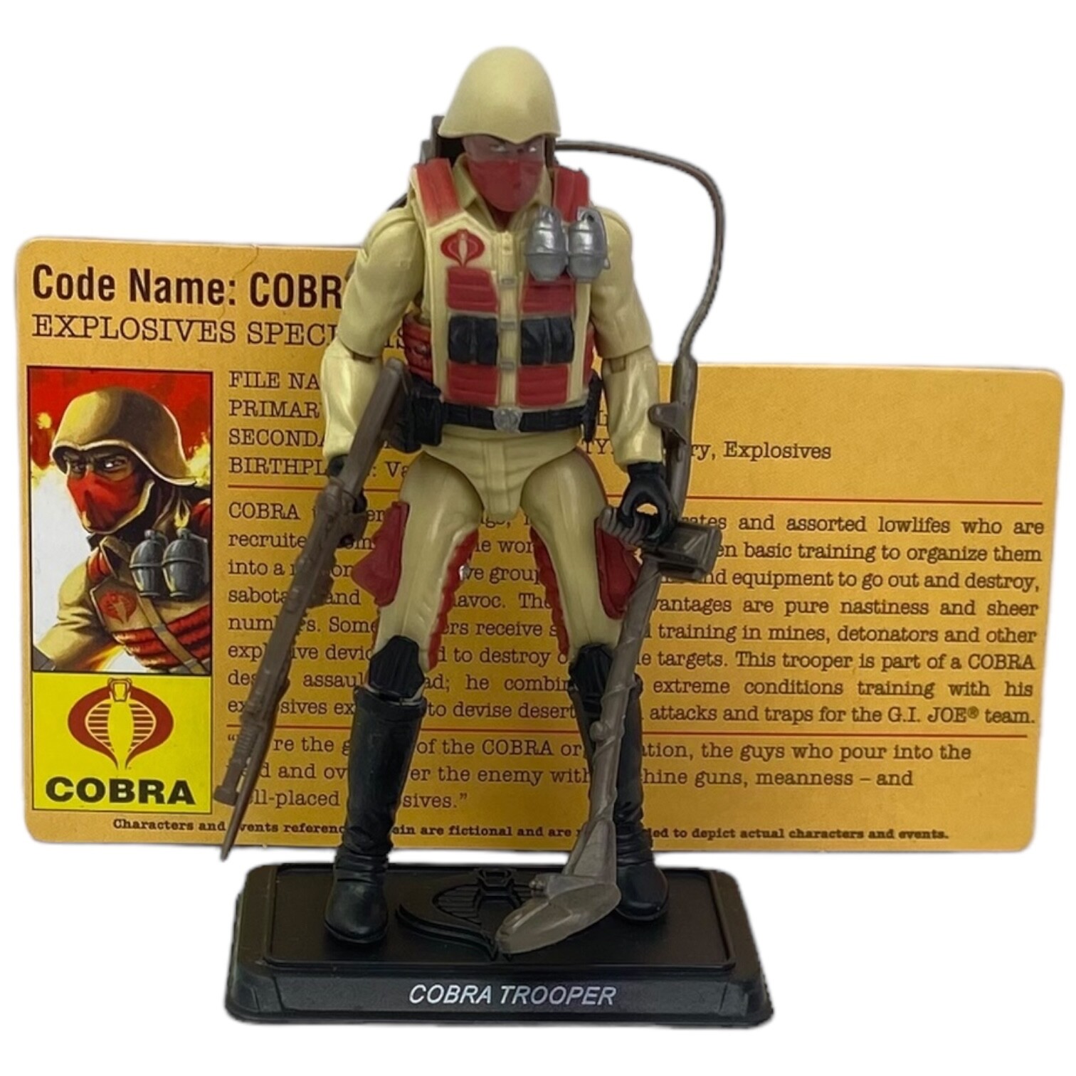 GI Joe Desert Assault Squad Cobra Trooper Explosive Specialist Complete Figure
