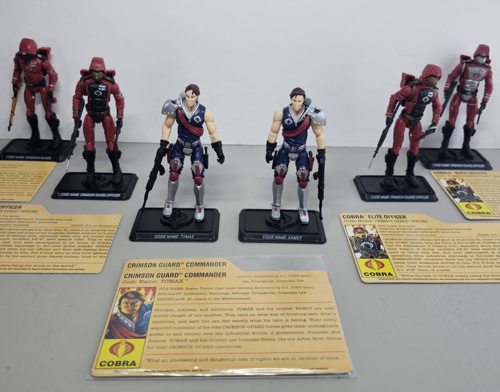 GI Joe Tomax Xamot Crimson Guard Officer Figure Set Cobra Ranking Comic Lot 2009